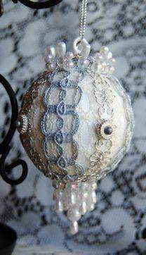 victorian beaded christmas tree ornament