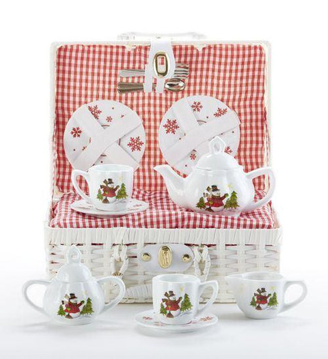 childrens tea sets in basket