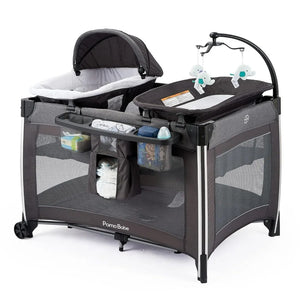 4-in-1 Portable Baby Crib & Travel Playard – Deluxe Nursery Center with Bassinet - Bebe Products