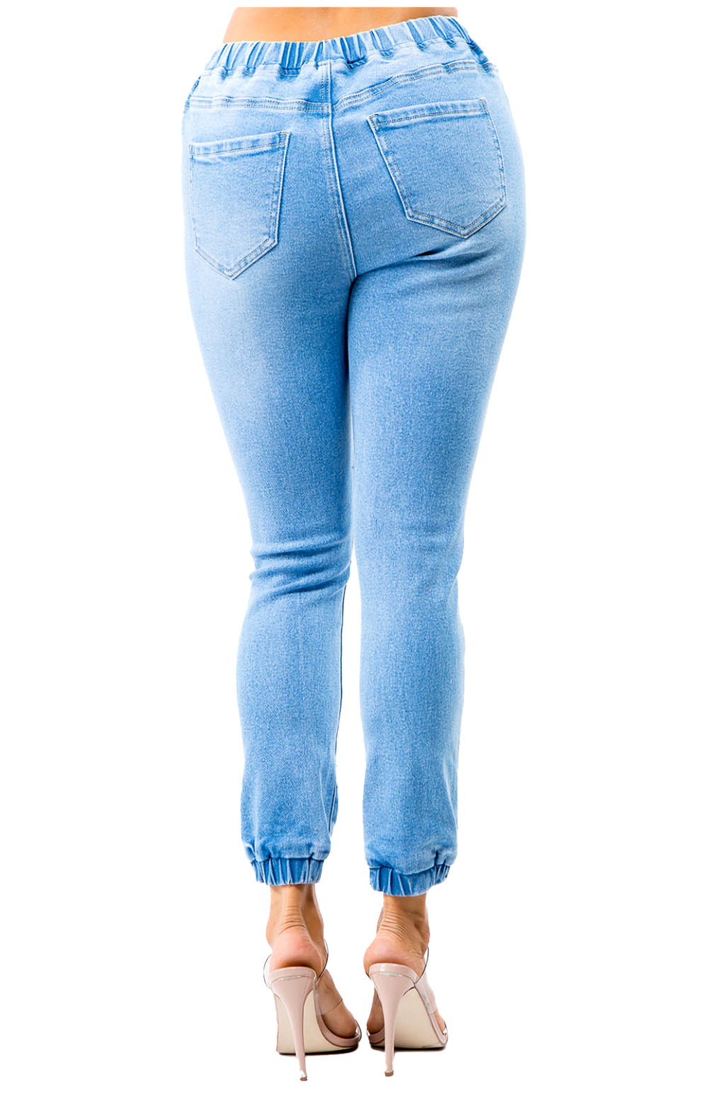 Denim High Waisted Distressed Joggers – The House of Stylez