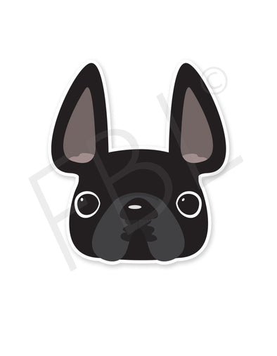 Black / French Bulldog Mini Sticker - French Bulldog Love - 1