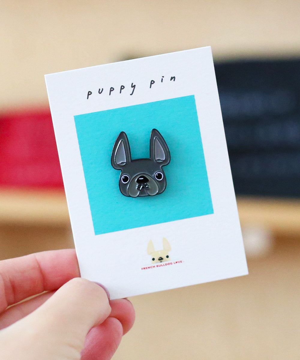 French Bulldog Enamel Pin - Grey Frenchie – French Bulldog Love