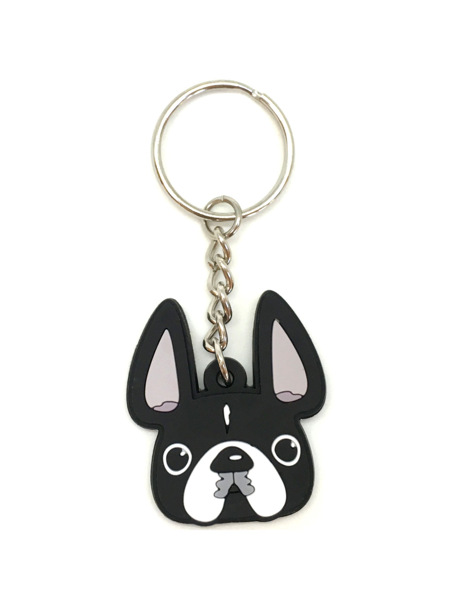 Frenchie Face Mini Keychain / Black & White – French Bulldog Love