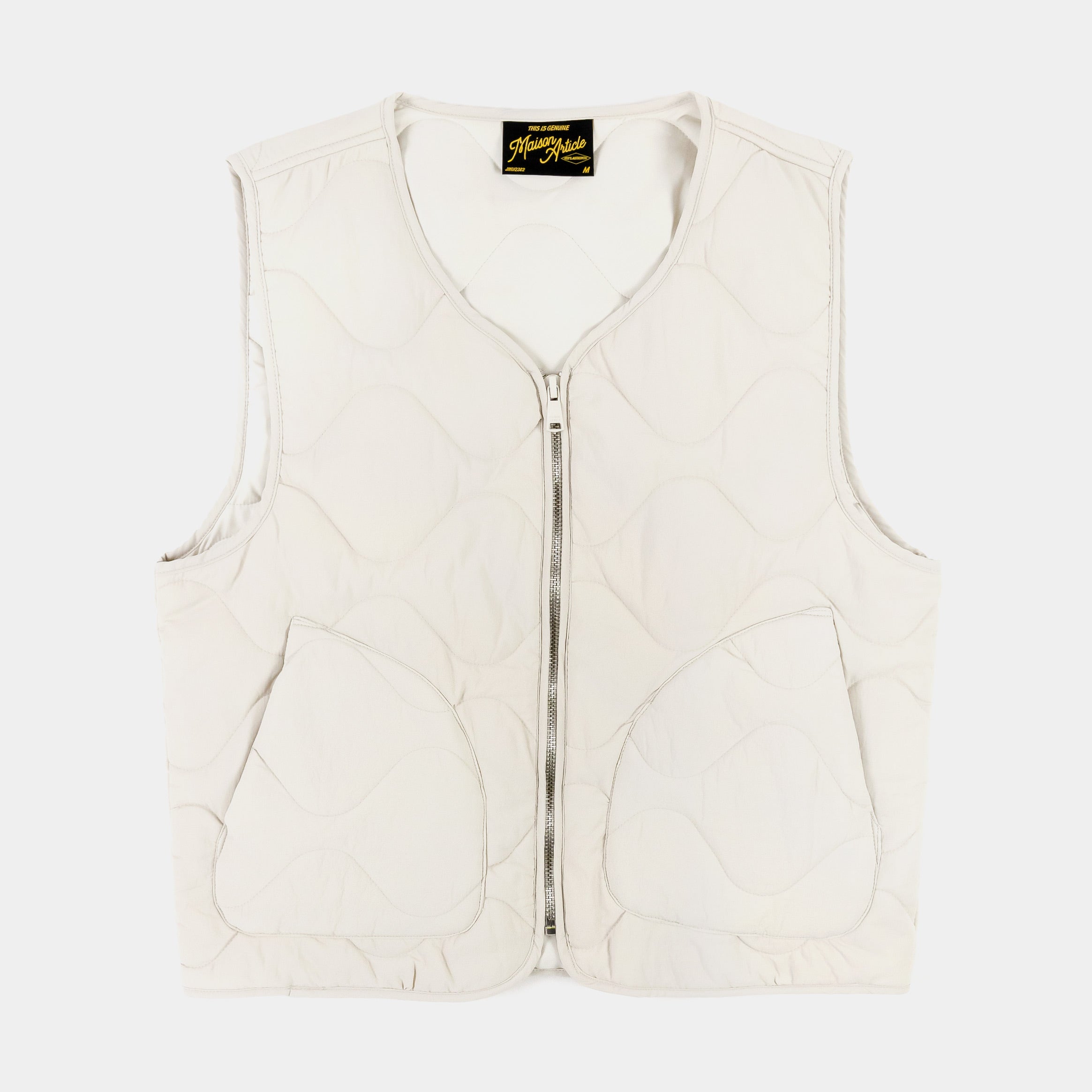 Maison Article Quilted Mens Vest Beige MAQV01 – Shoe Palace