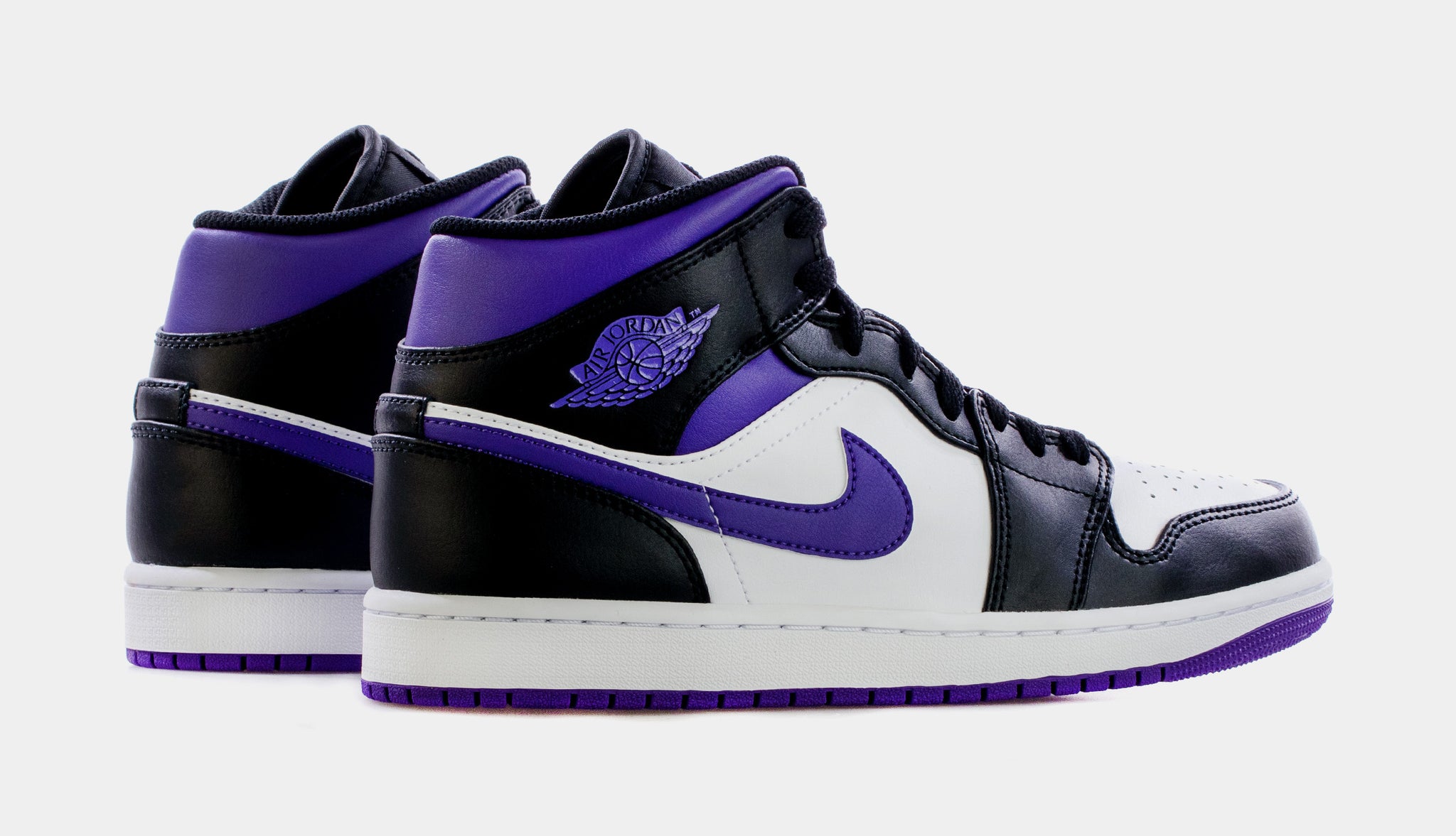 Air Jordan 1 Mid Court Purple Mens Lifestyle Shoes (Black/Purple)