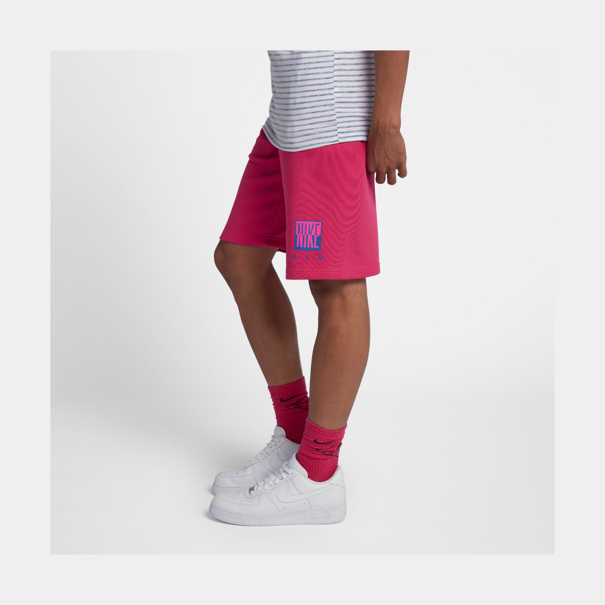 nike men's fleece shorts pink