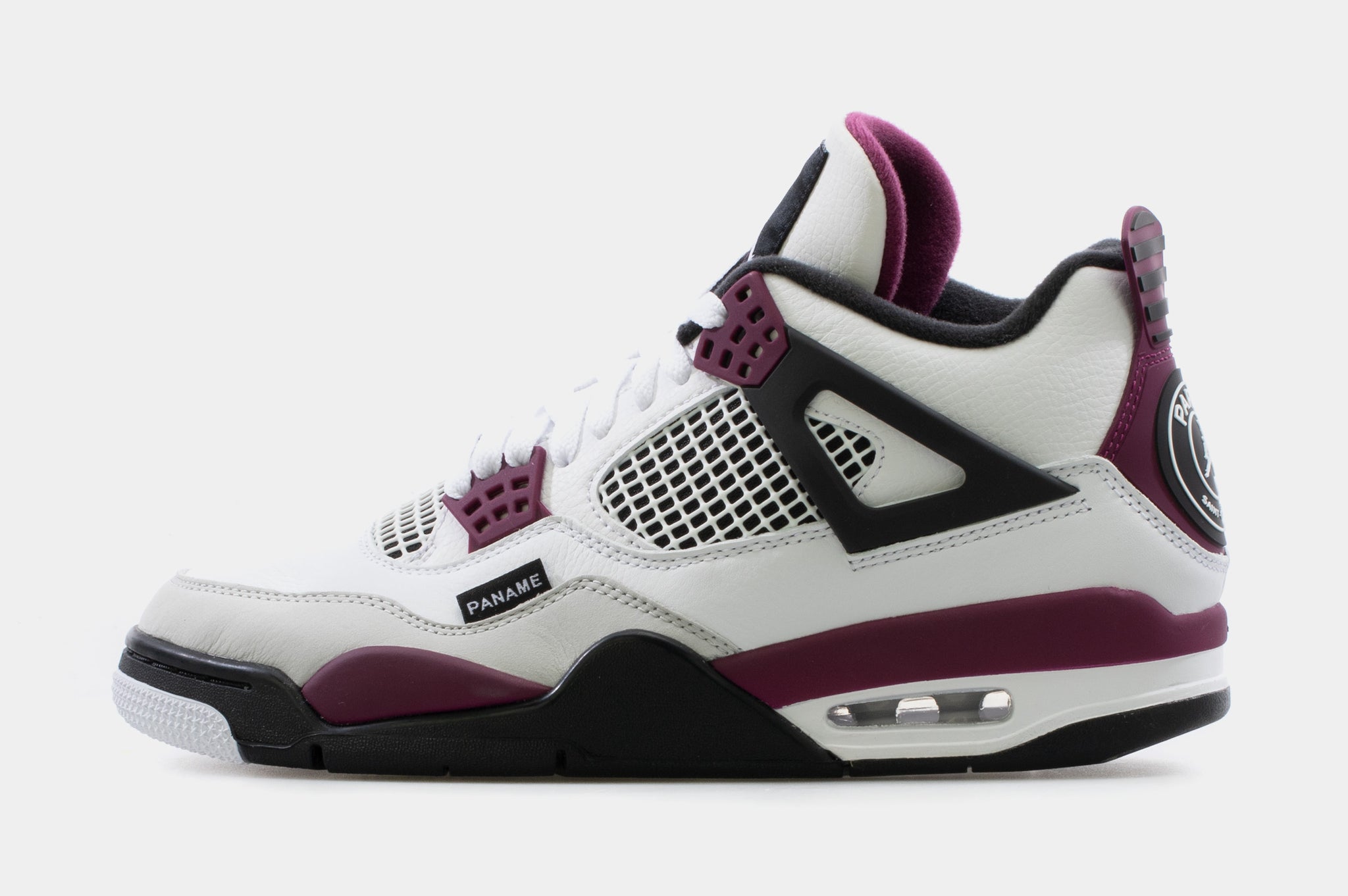 white and burgundy jordan 4