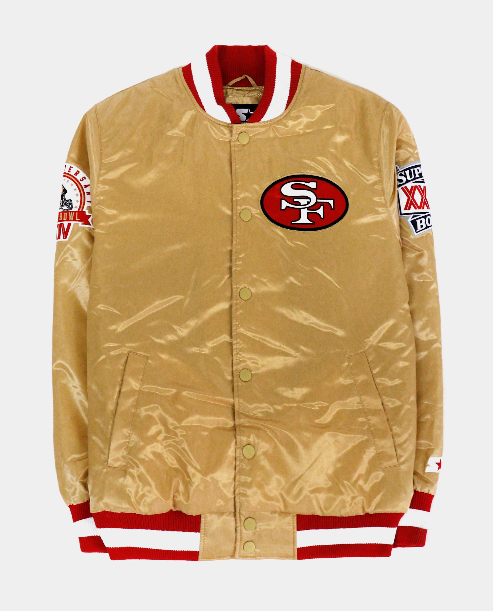 Women's Starter SF 49ers Red Satin Jacket