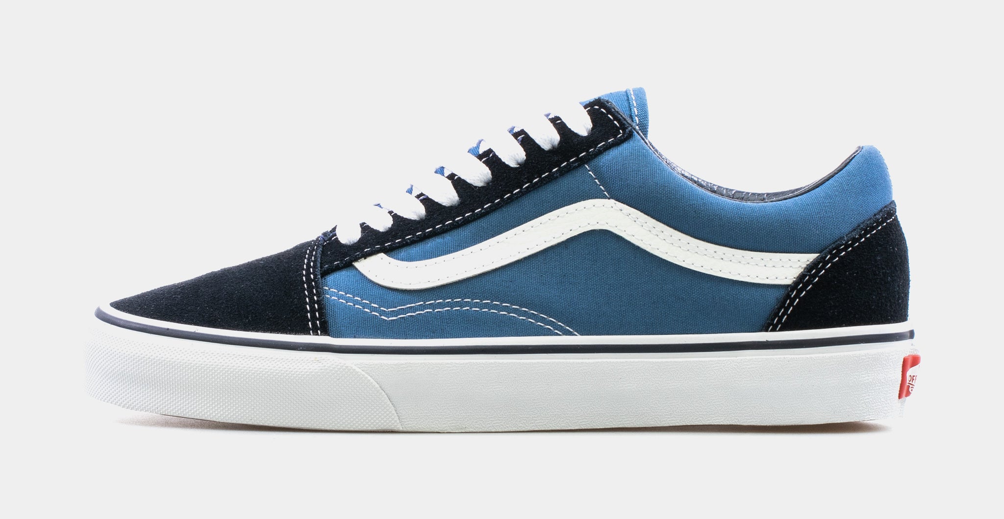 black and blue low top vans