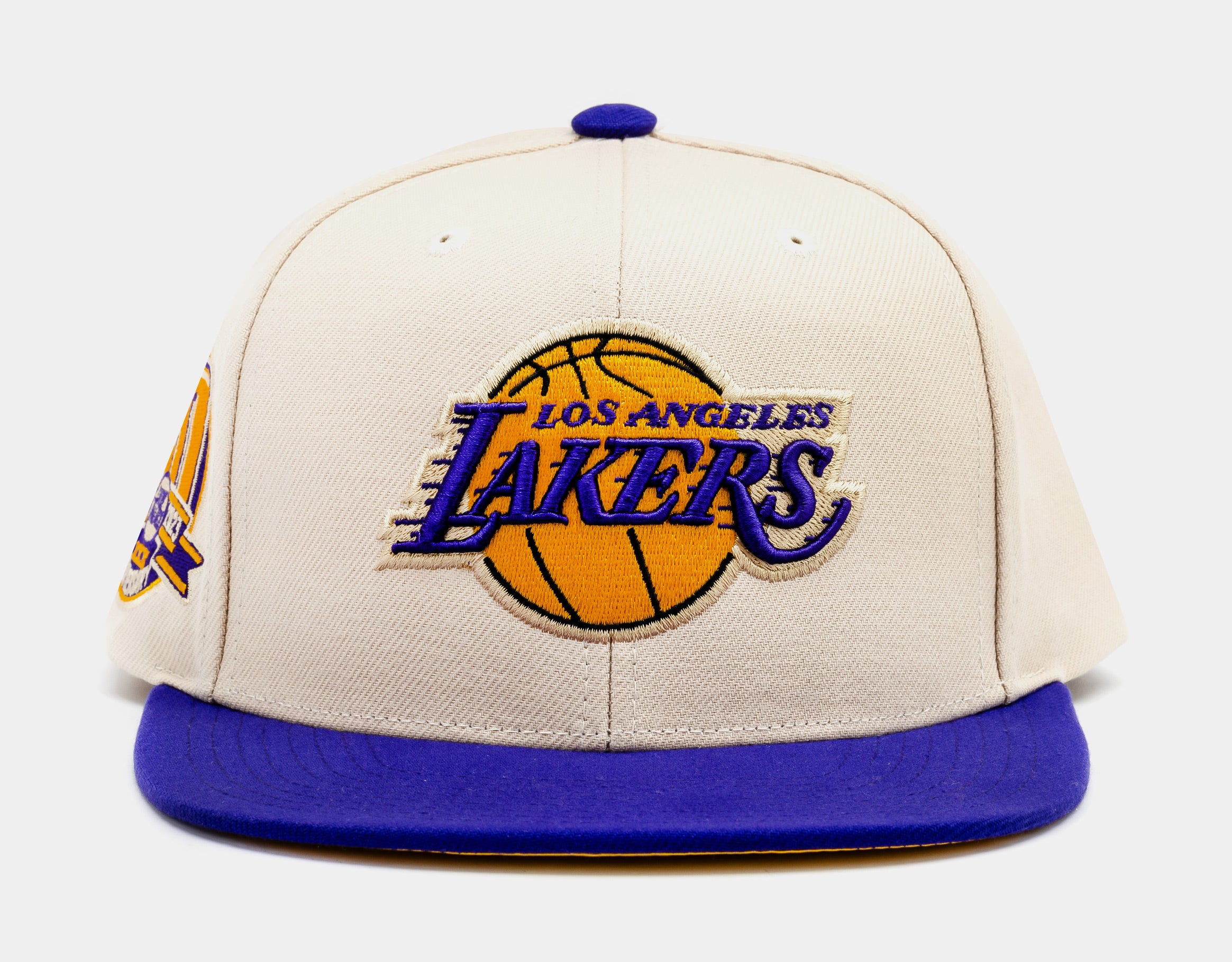 Mitchell & Ness Los Angeles LA Lakers Snapback Hat for Men -  White/Purple/Yellow - Basketball Cap for Men