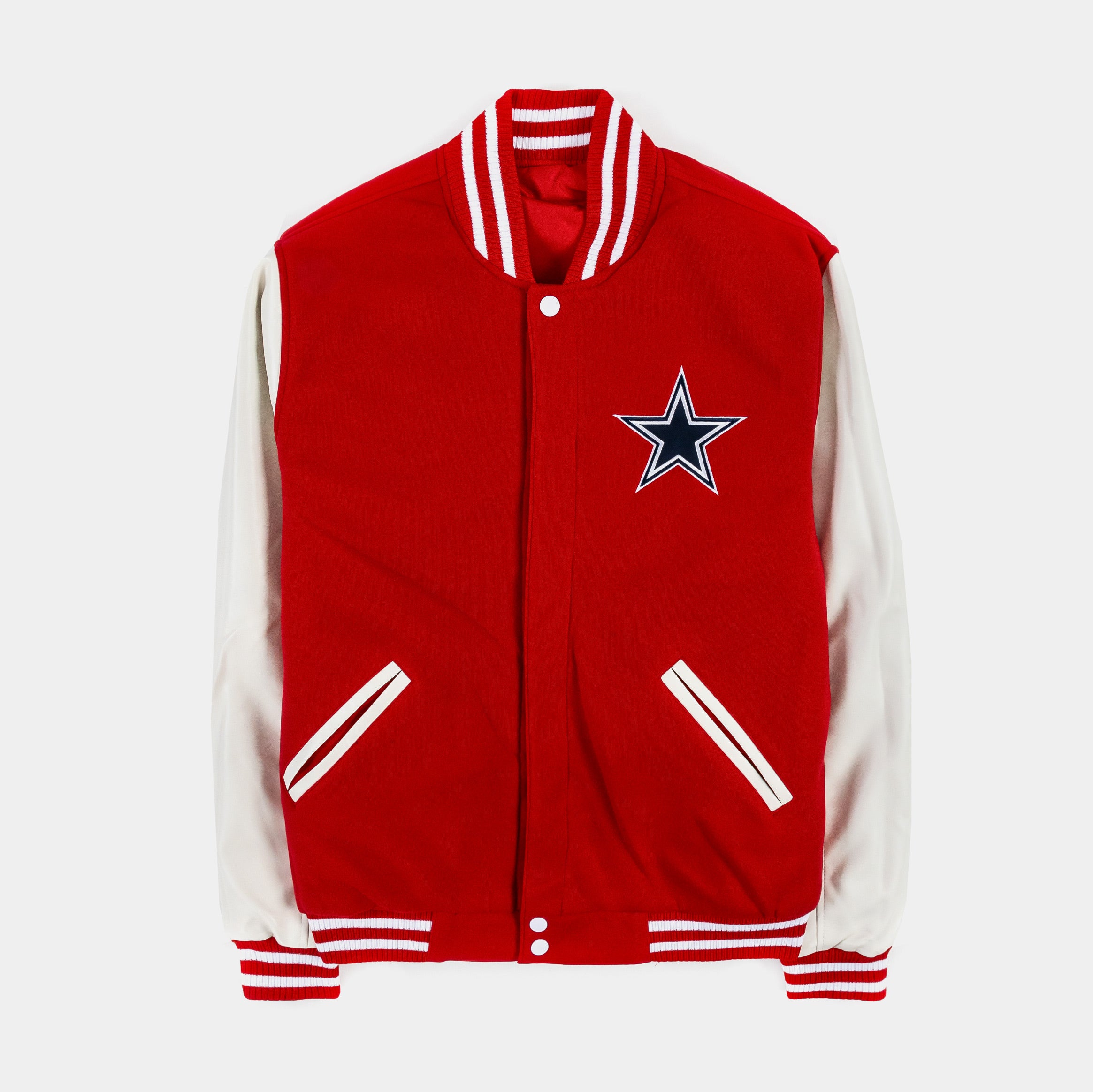 JH Design Dallas Cowboys Navy Varsity Reversible Jacket