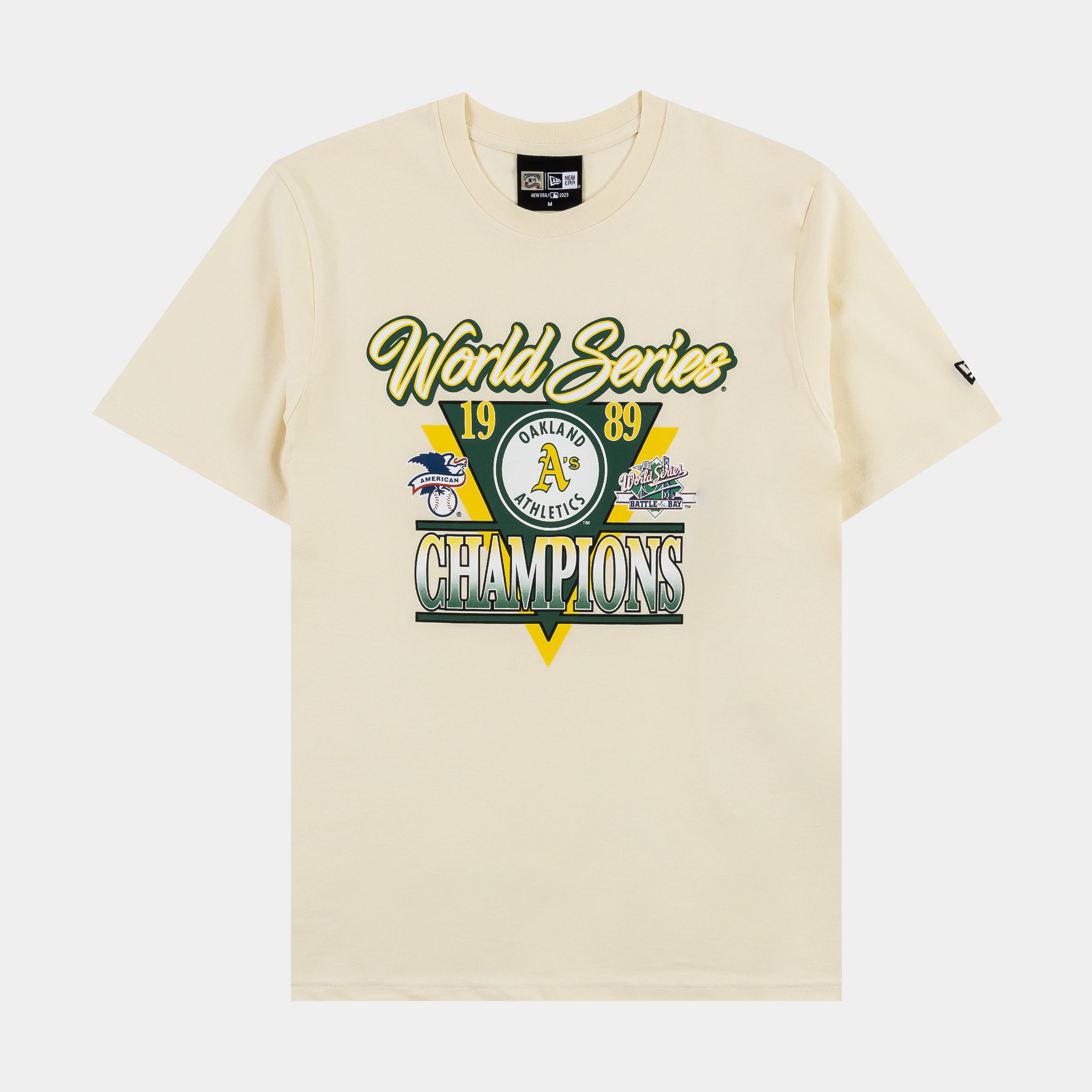 New Era Oakland Athletics Mens Short Sleeve Shirt (Beige)