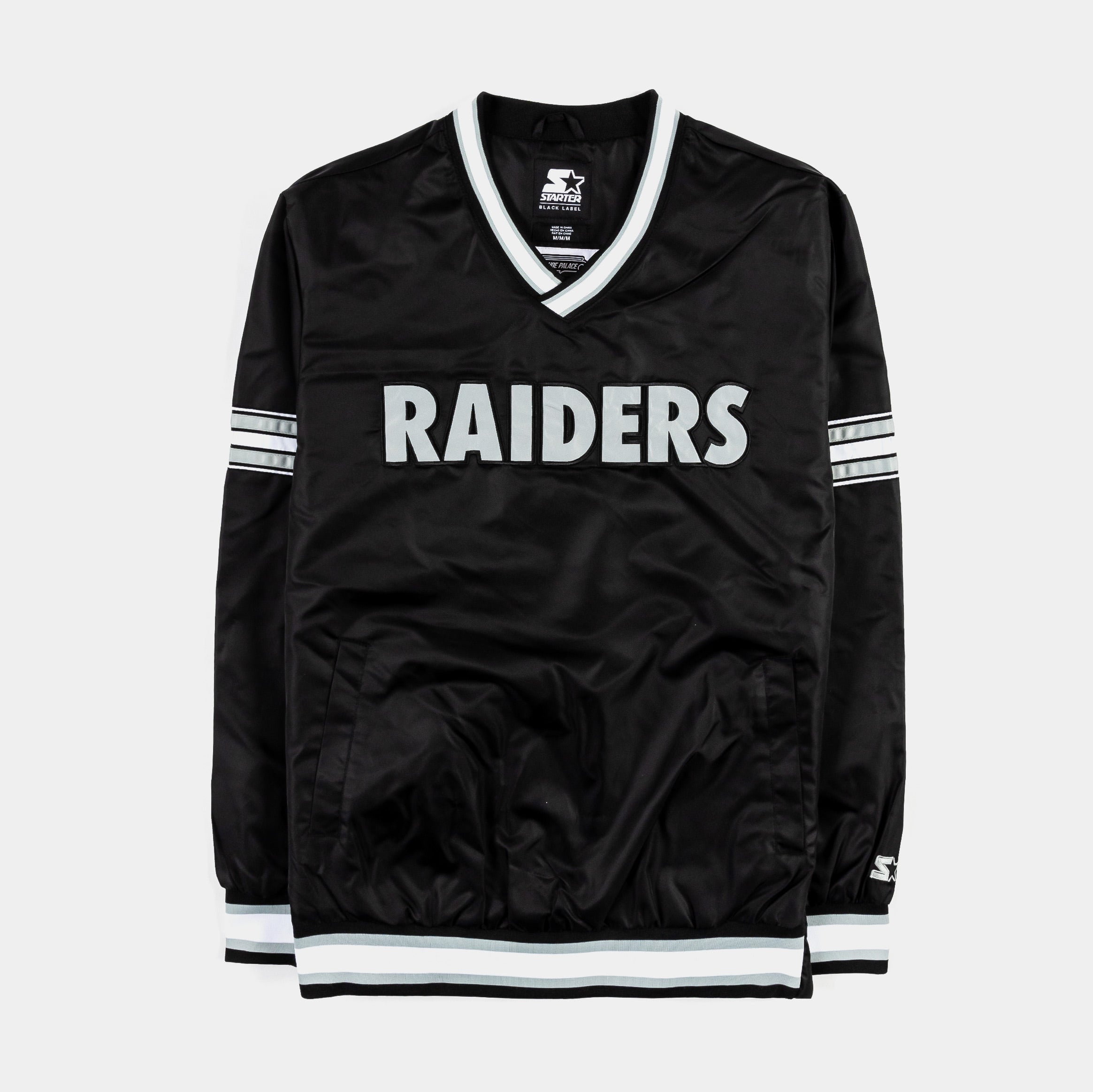 GIII/STARTER Las Vegas Raiders Renegade Nylon Pullover Windbreaker Mens Jacket (Black)