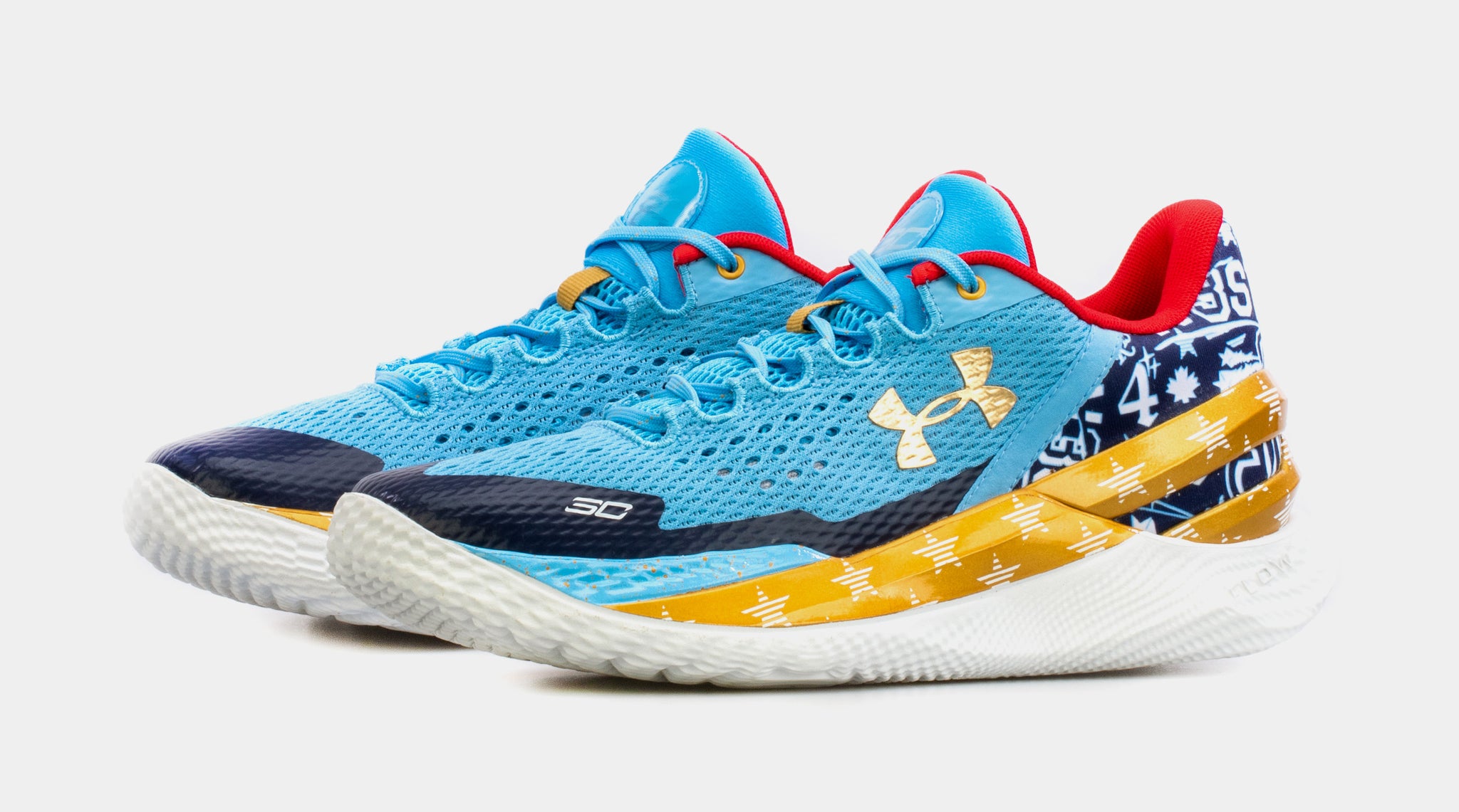 Curry 2 Low Flotro All Star Mens Basketball Shoes (Blue/Yellow) Free  Shipping