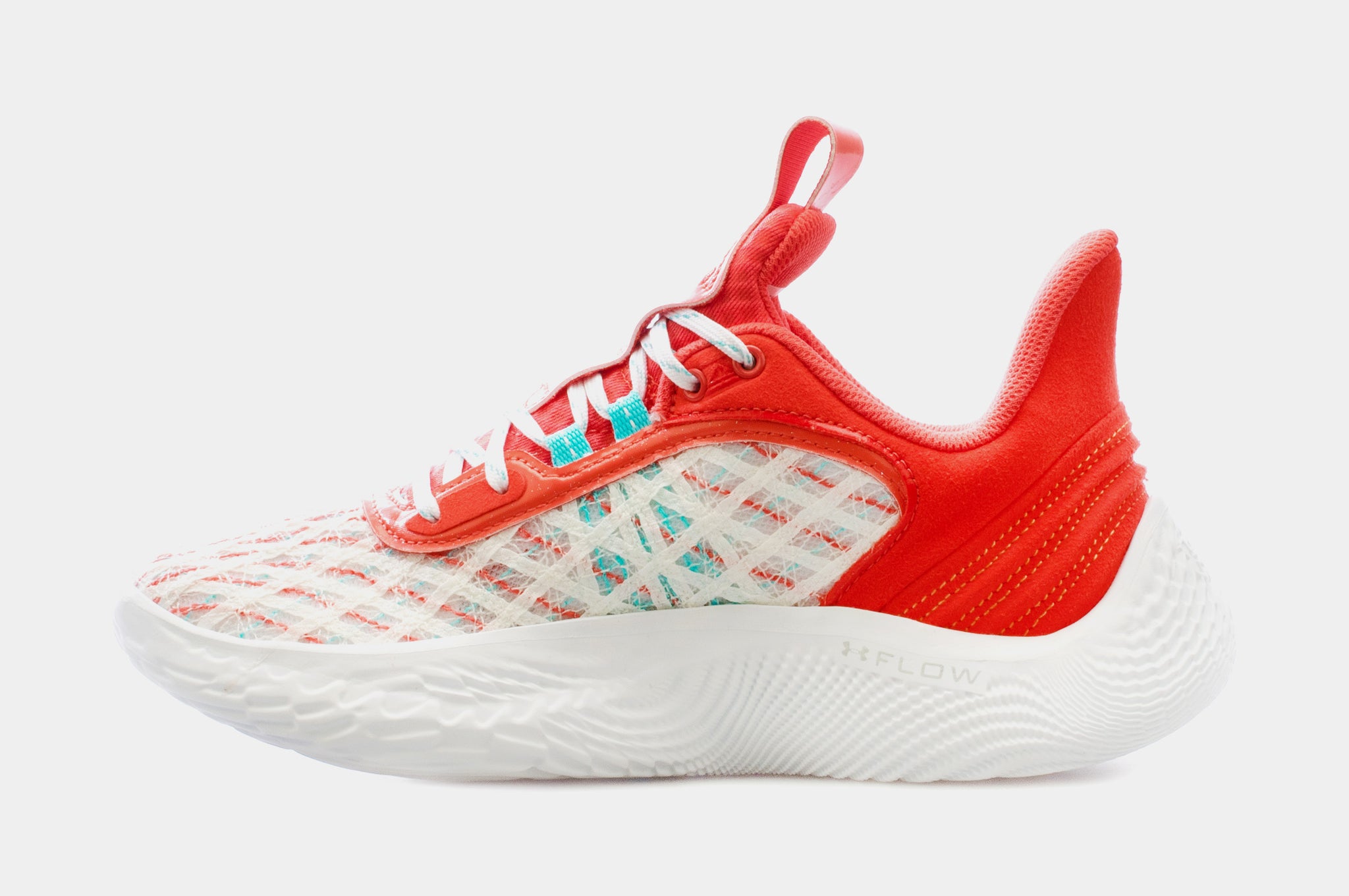 SP x Under Armour Curry Flow 9 Eat. Learn. Play. Grade School Basketball  Shoes (White/Red)