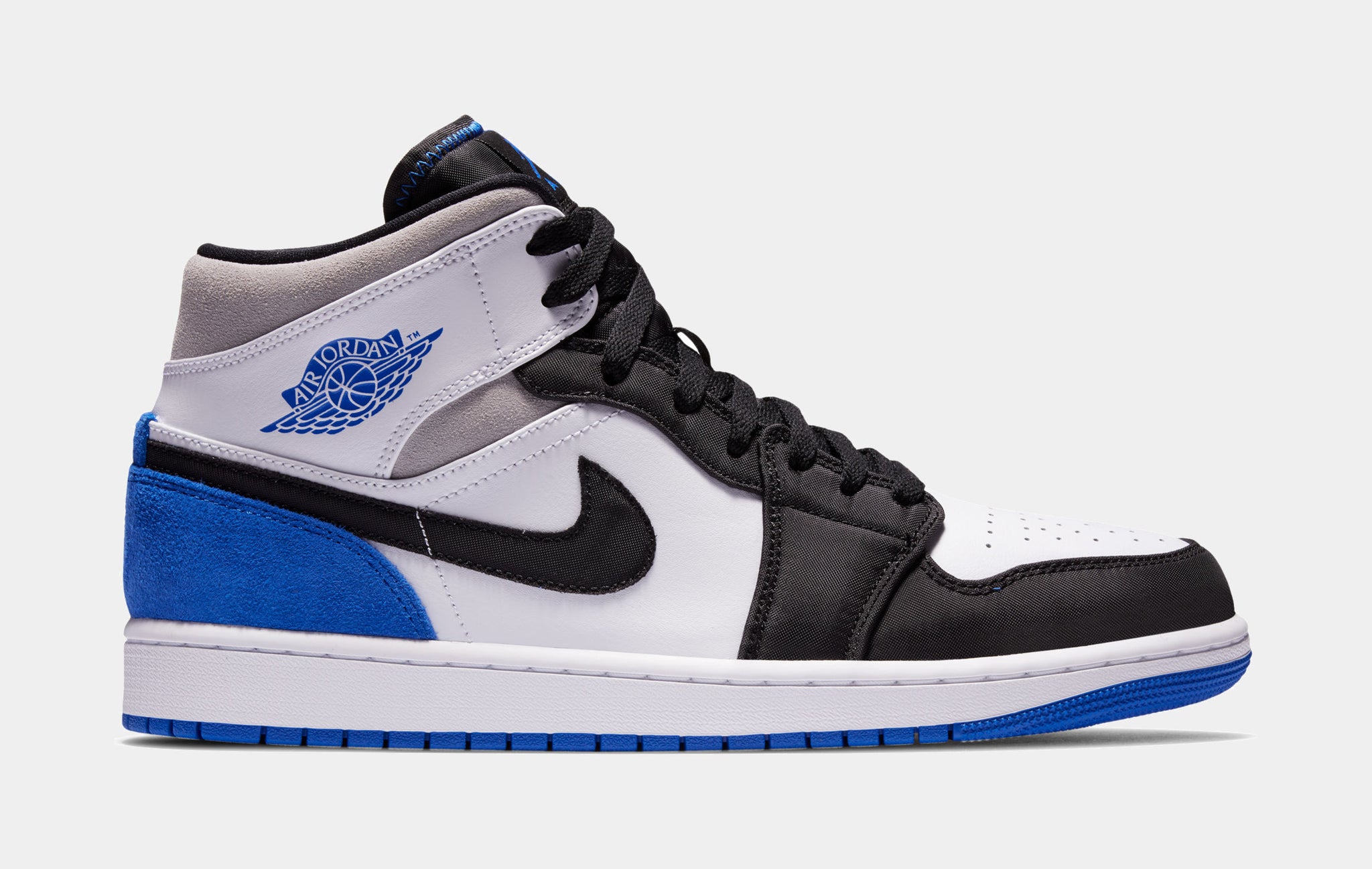 blue black and white air jordans