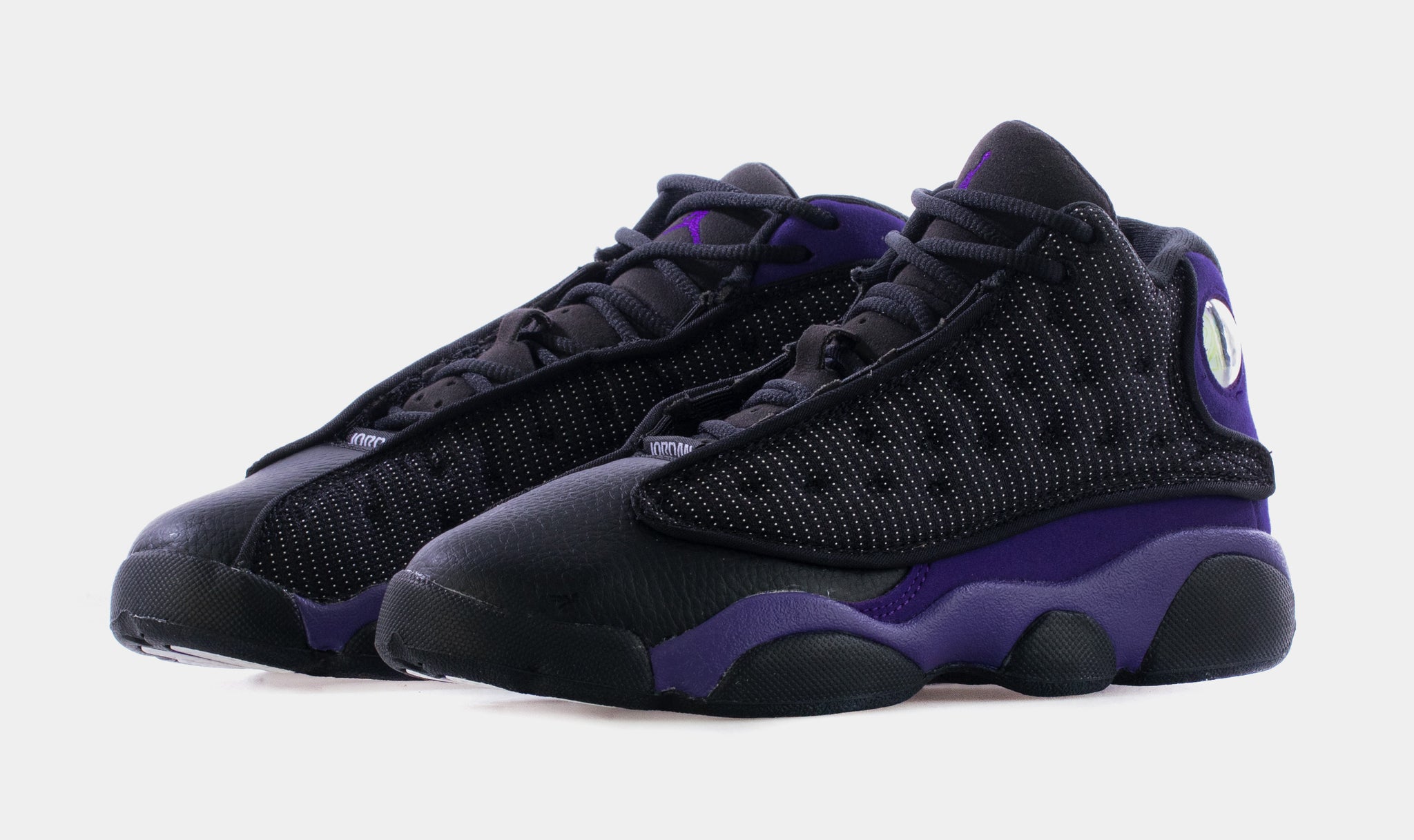 black and purple jordans 13