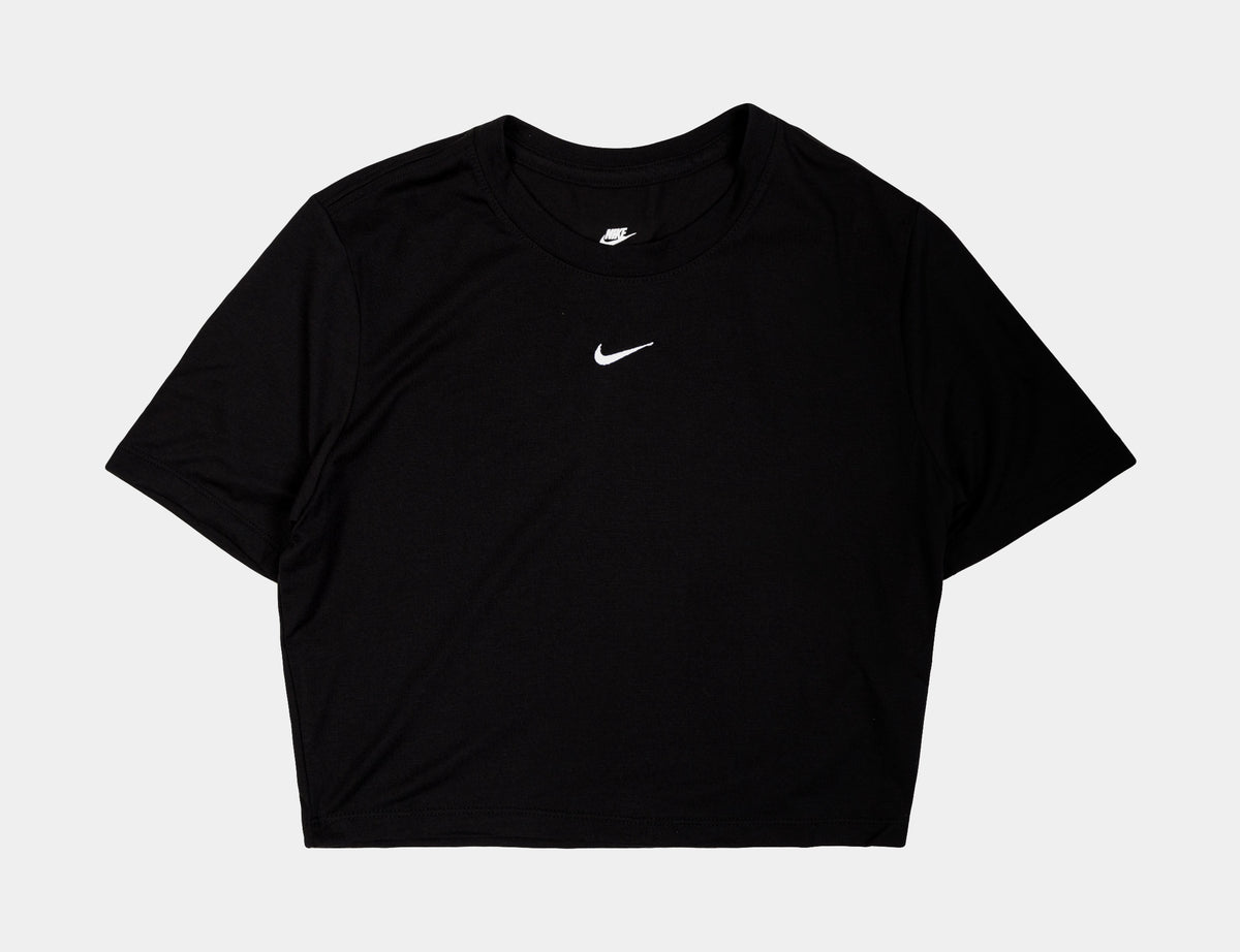 Nike Essential Slim Crop Womens Short Sleeve Shirt Black FB2873-010#N ...