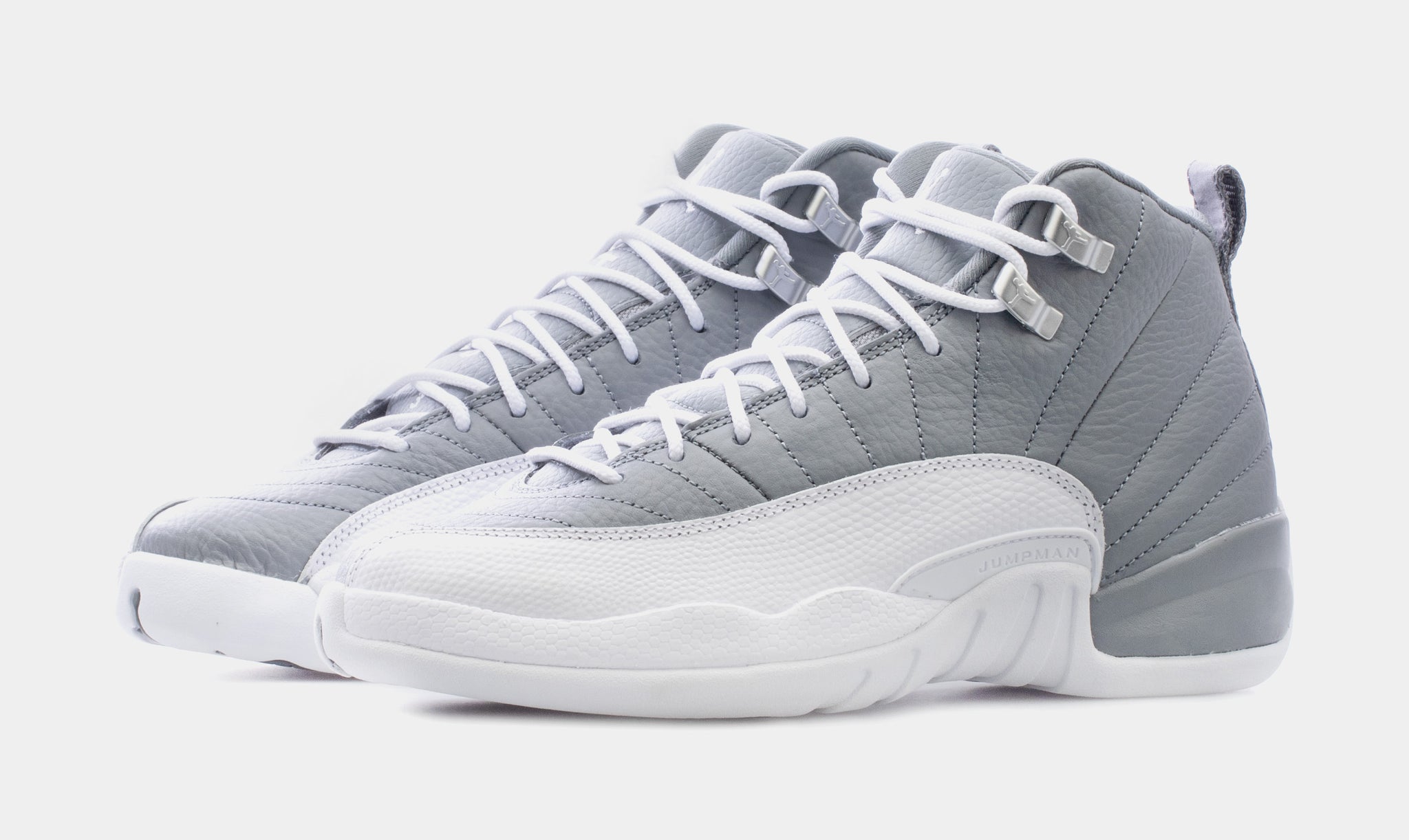 grey and white jordan 12 grade school