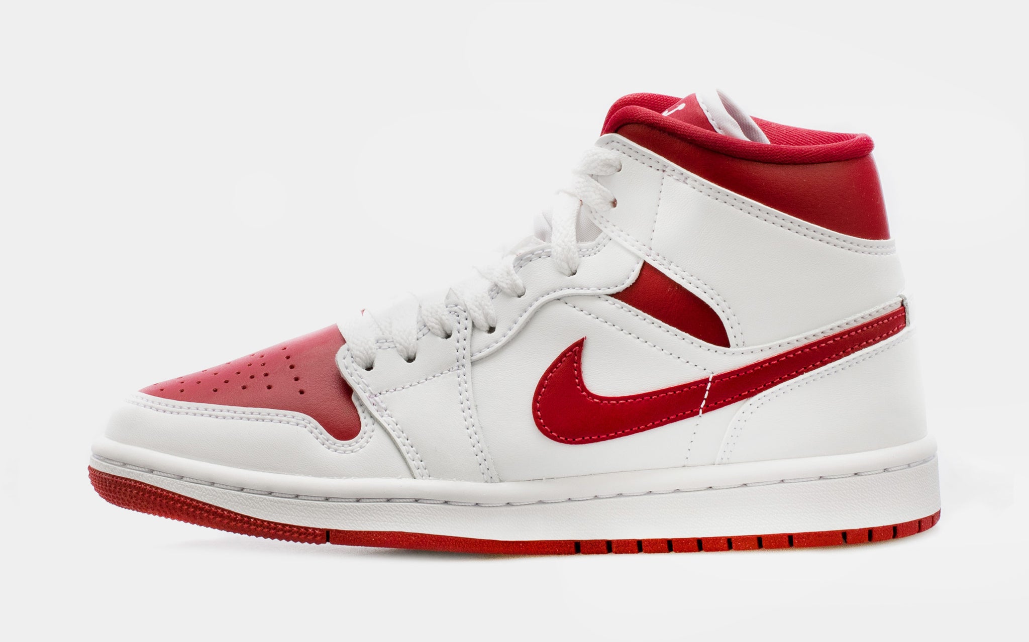 white and red jordans