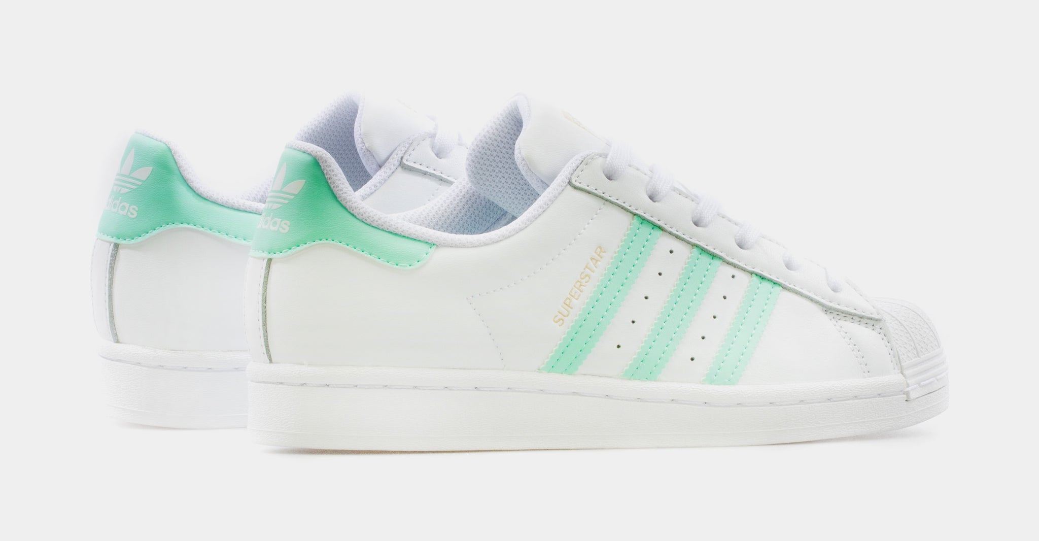 adidas superstar mint green and white