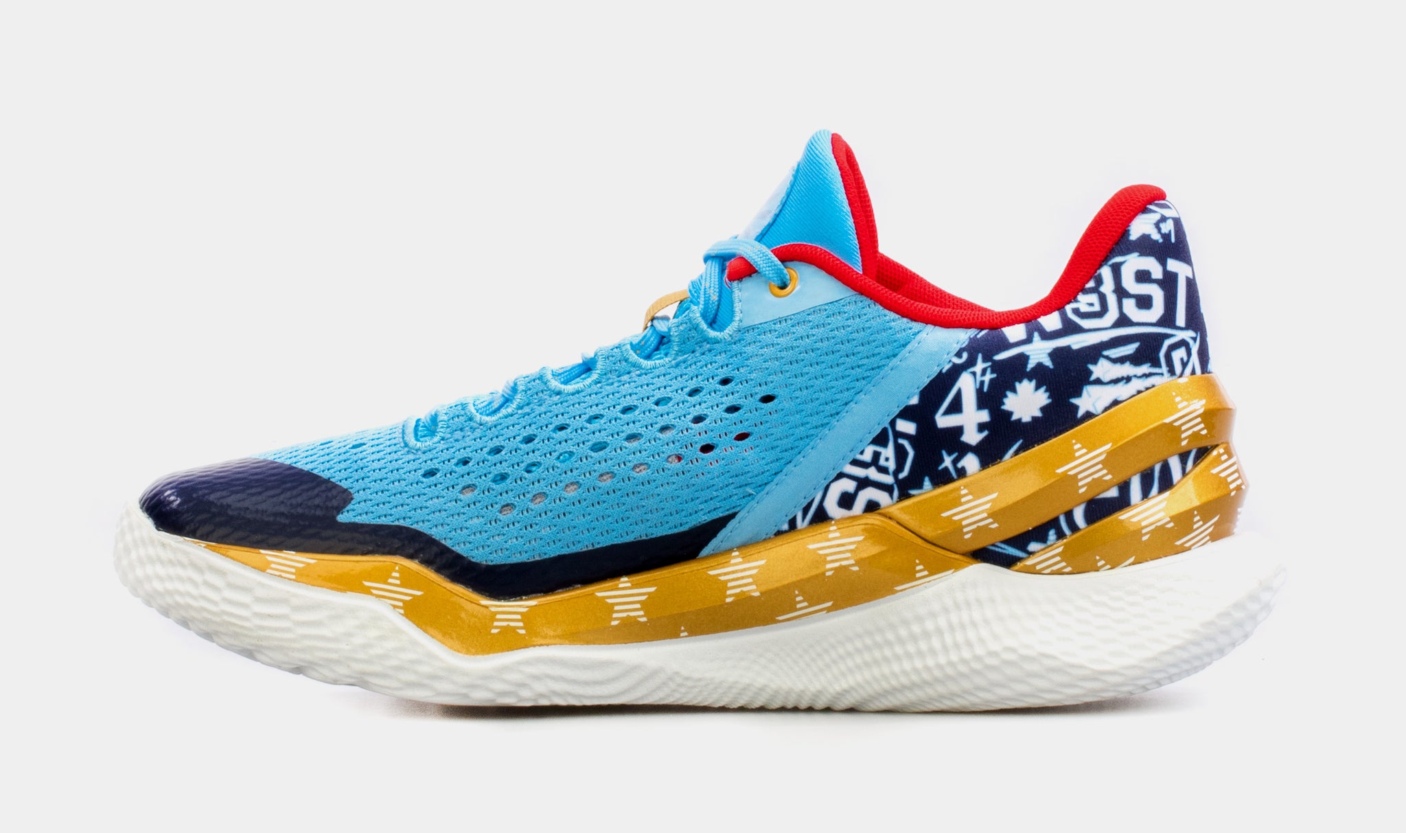 Curry 2 Low Flotro All Star Mens Basketball Shoes (Blue/Yellow) Free  Shipping