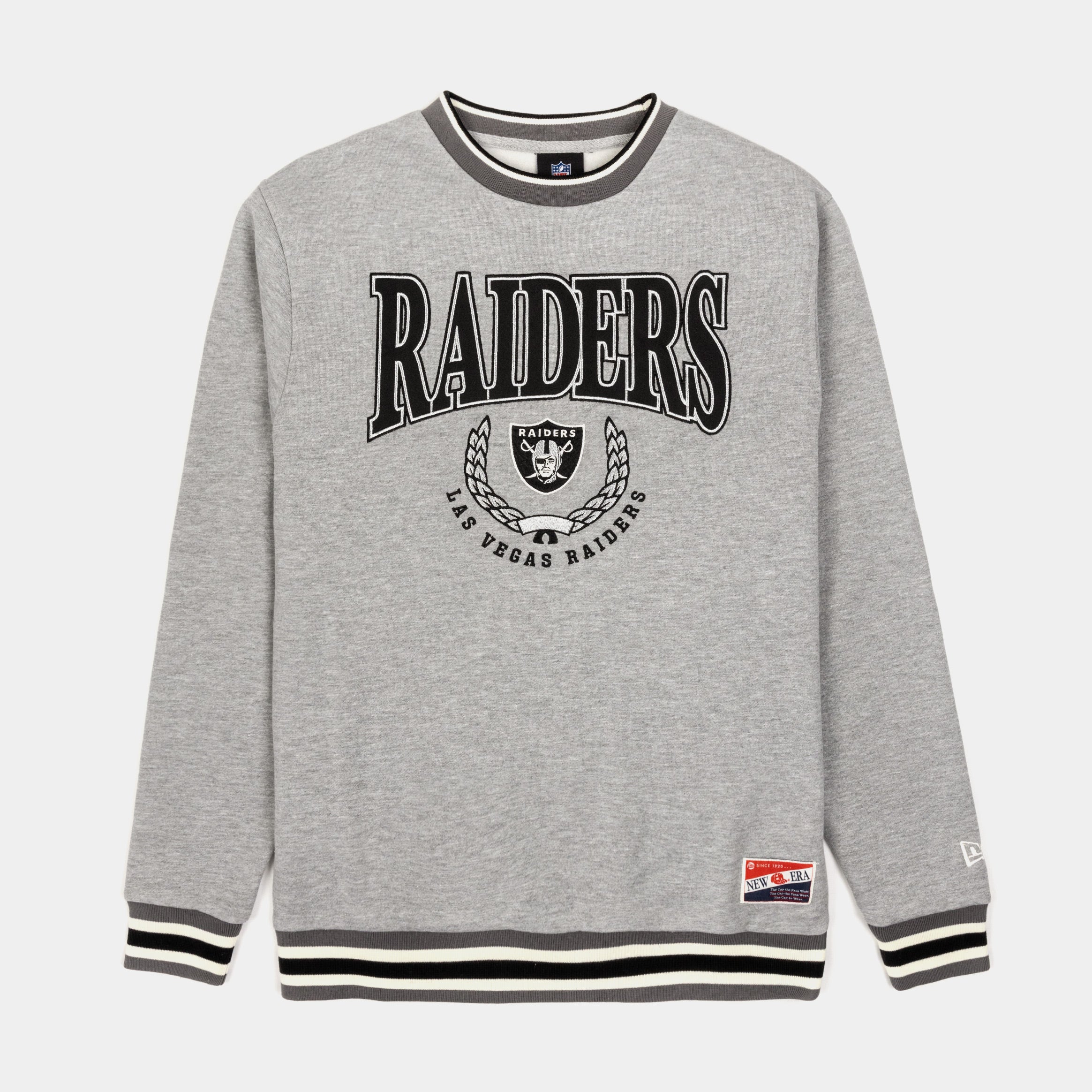 Men's Las Vegas Raiders Nike Gray/Black Fan Gear Throwback Go Helmet  Sweatshirt