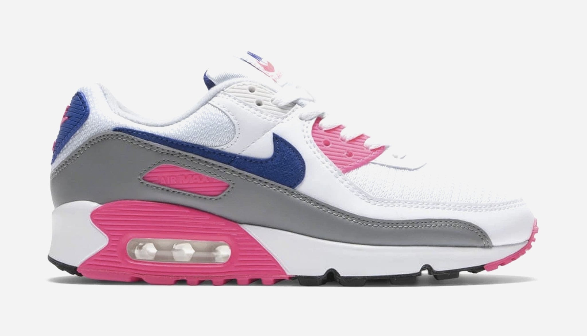 Koor Product fax Nike Air Max 90 Laser Pink Womens Lifestyle Shoes White Laser Pink Blue  CT1887-100 – Shoe Palace