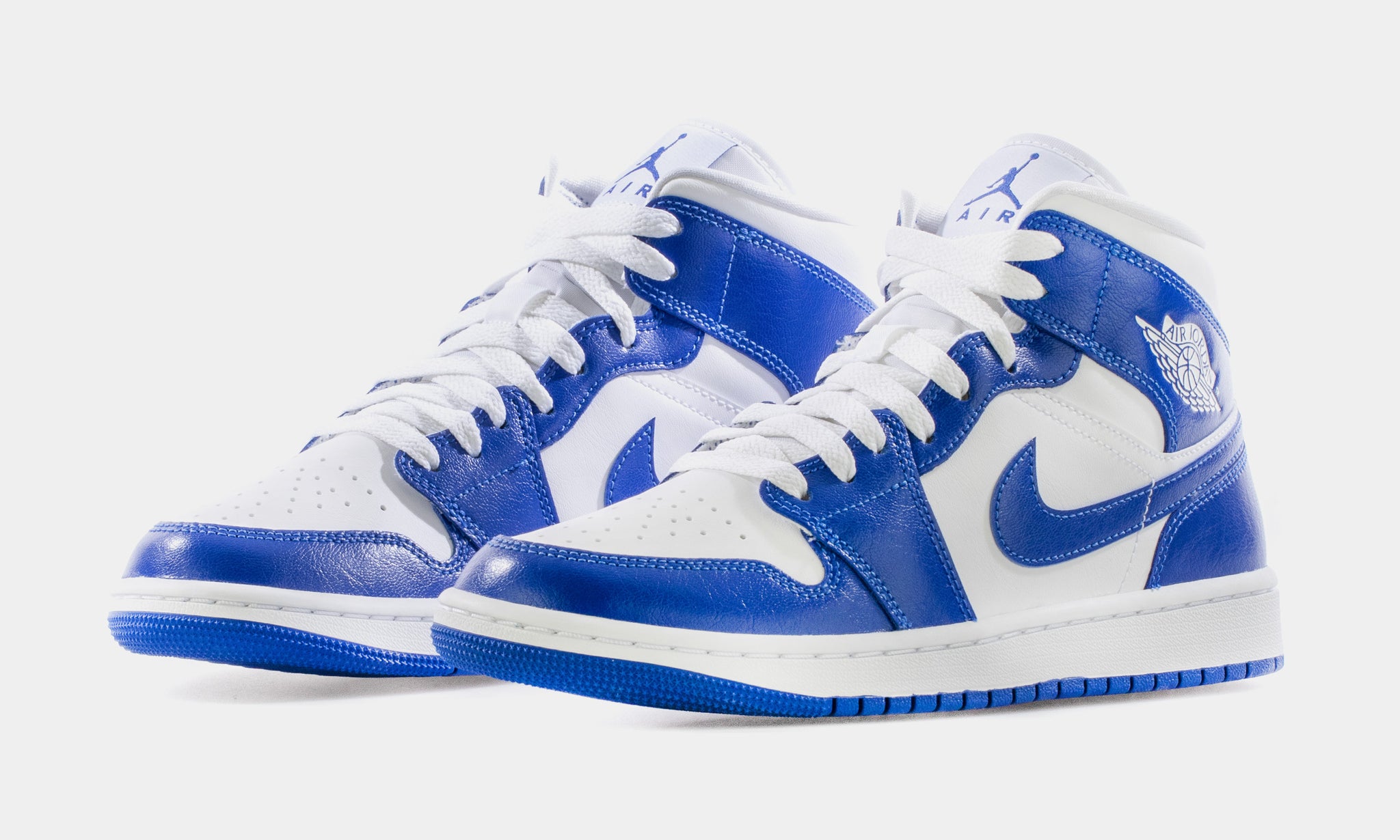 blue and white jordans women