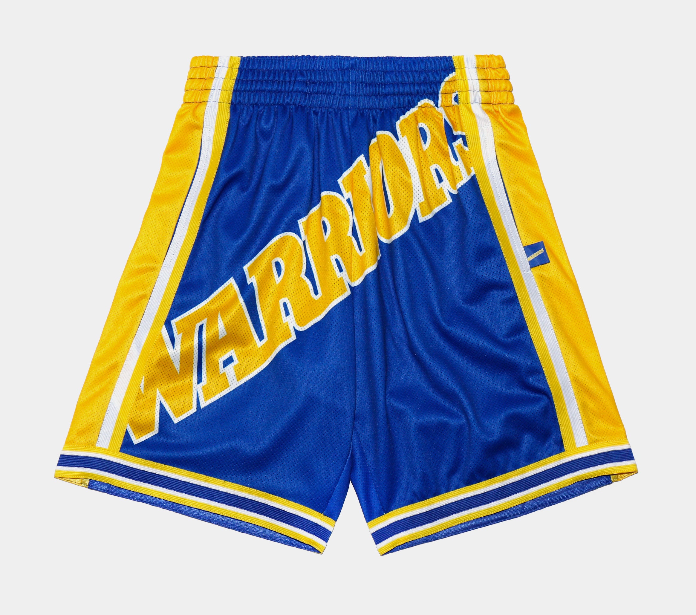 Mitchell & Ness Men's Golden State Warriors Big Face Shorts, Large, Blue