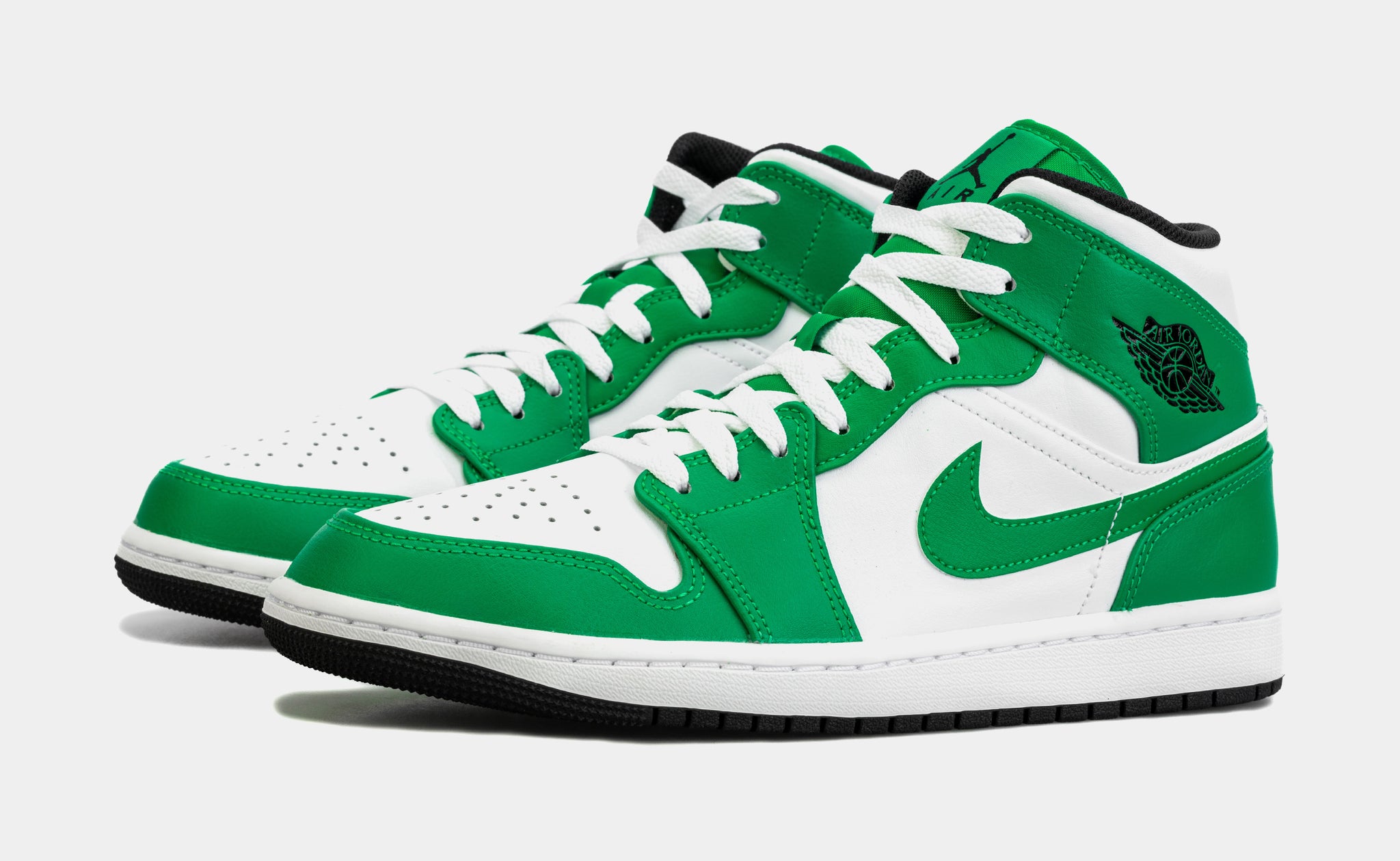 Air Jordan 1 Retro Mid Lucky Green Mens Lifestyle Shoes (White/Green)