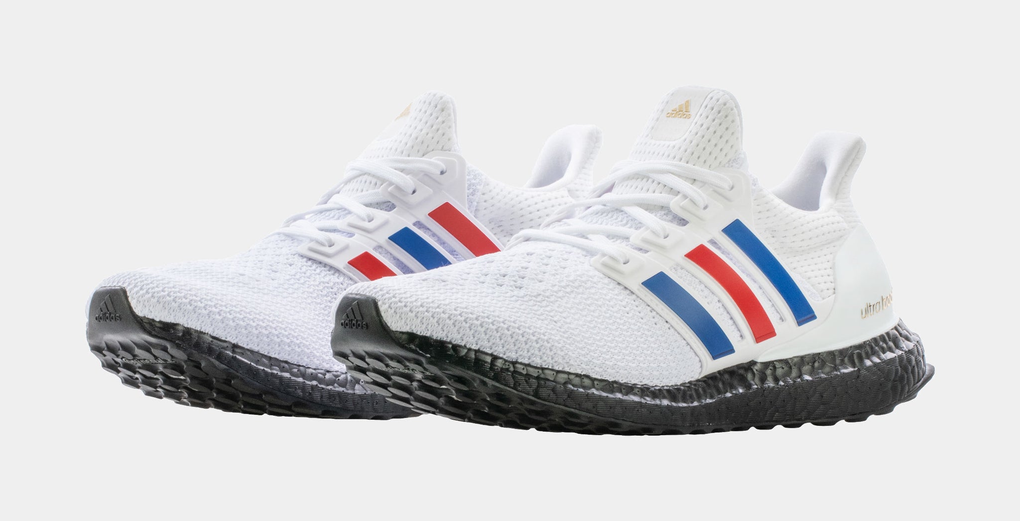 red white and blue adidas running shoes