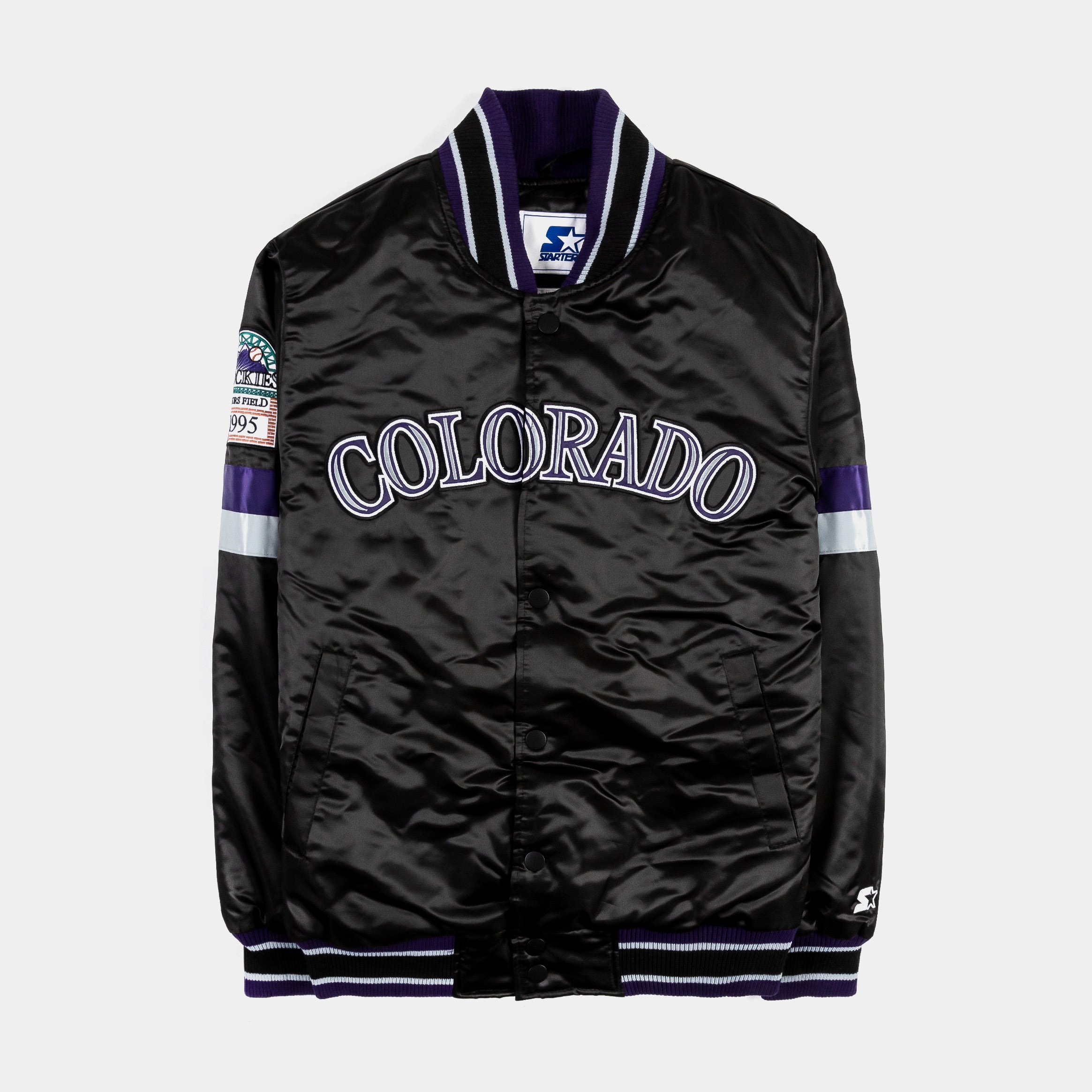 Colorado Rockies Starter Jersey Black Purple Short Sleeve