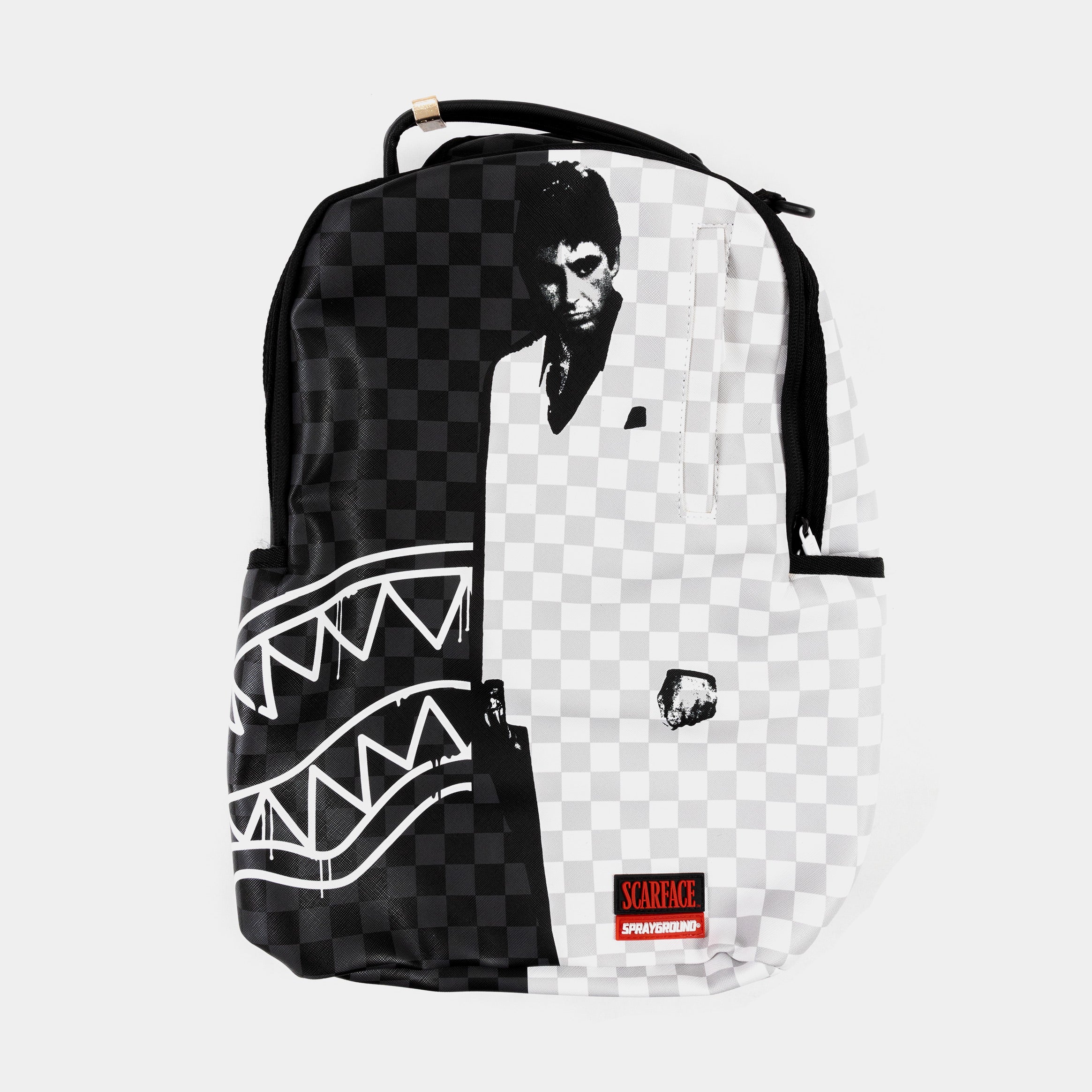 Sprayground Checkered Shark Paris Lips Backpack Brown Monogram Books Bag  School