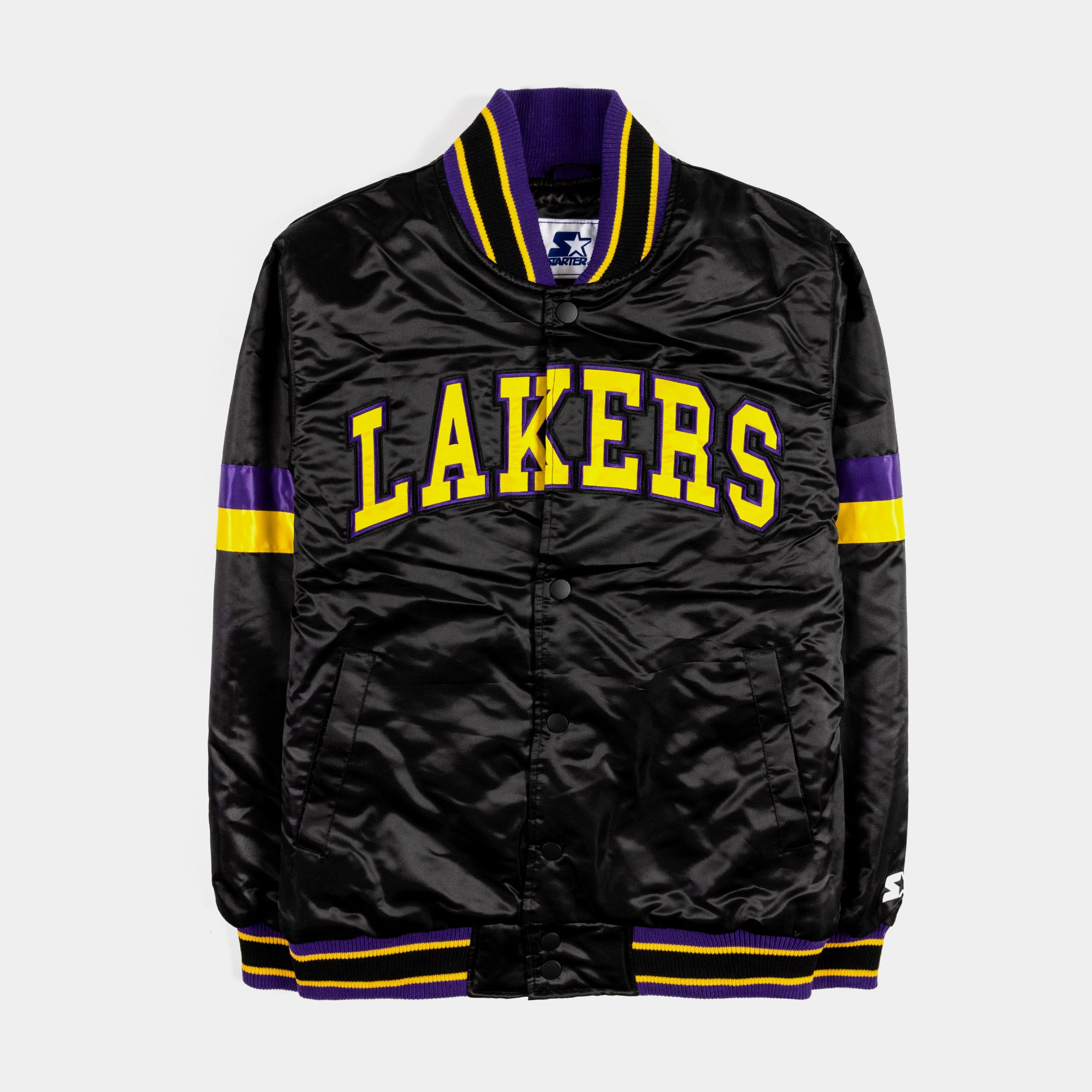 Buy the Mens Black Purple Los Angeles Lakers Basketball NBA Track Jacket  Size Small
