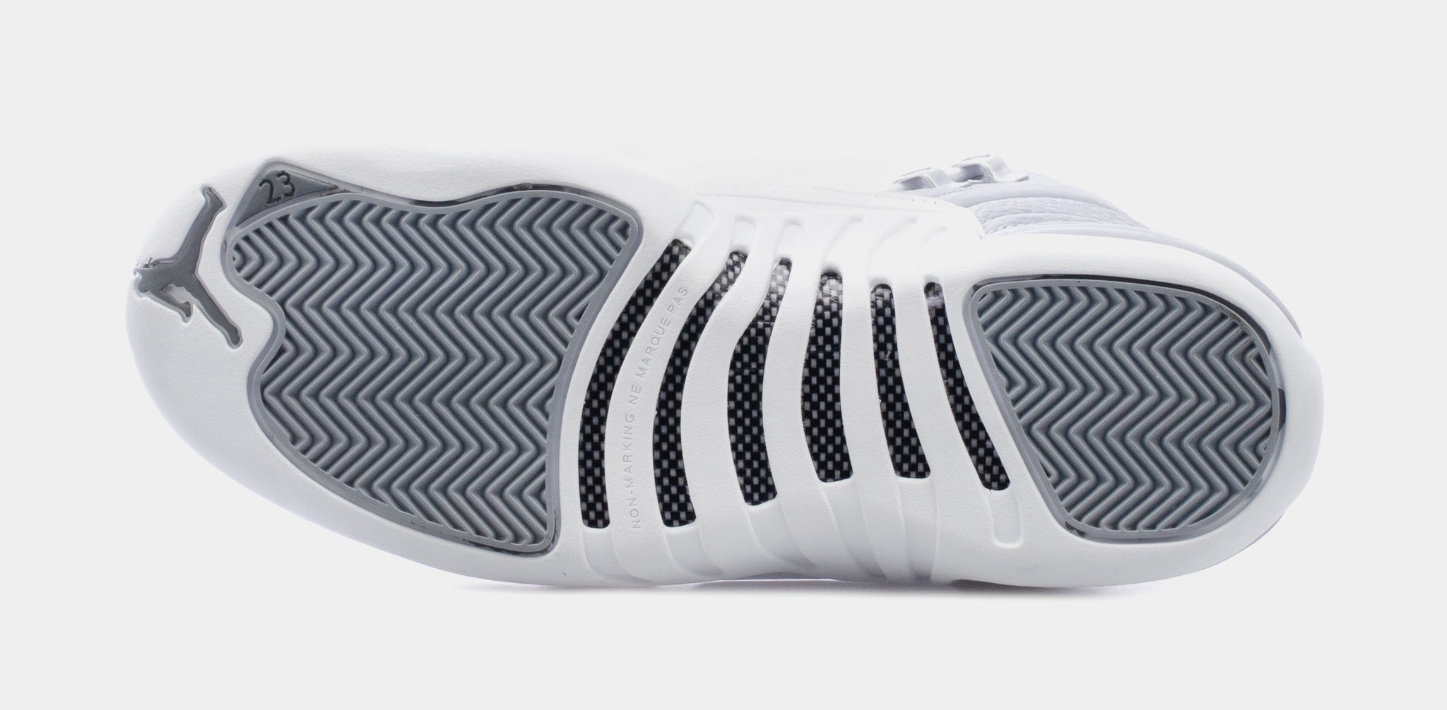 grey and white jordan 12 grade school