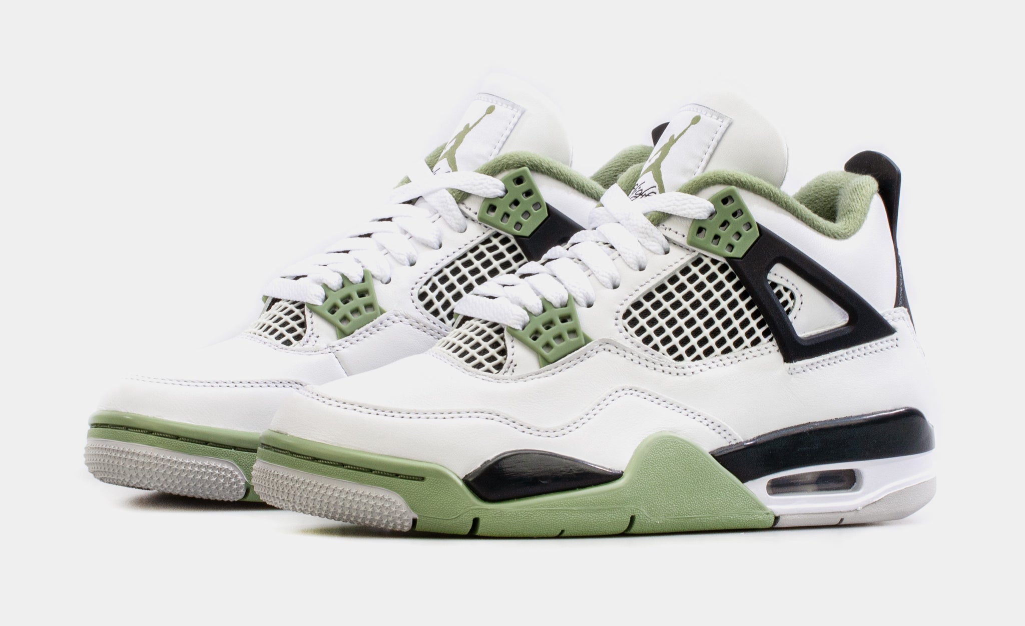 Air Jordan 4 Retro Oil Green Womens Lifestyle Shoes (Green/White) Limit One  Per Customer