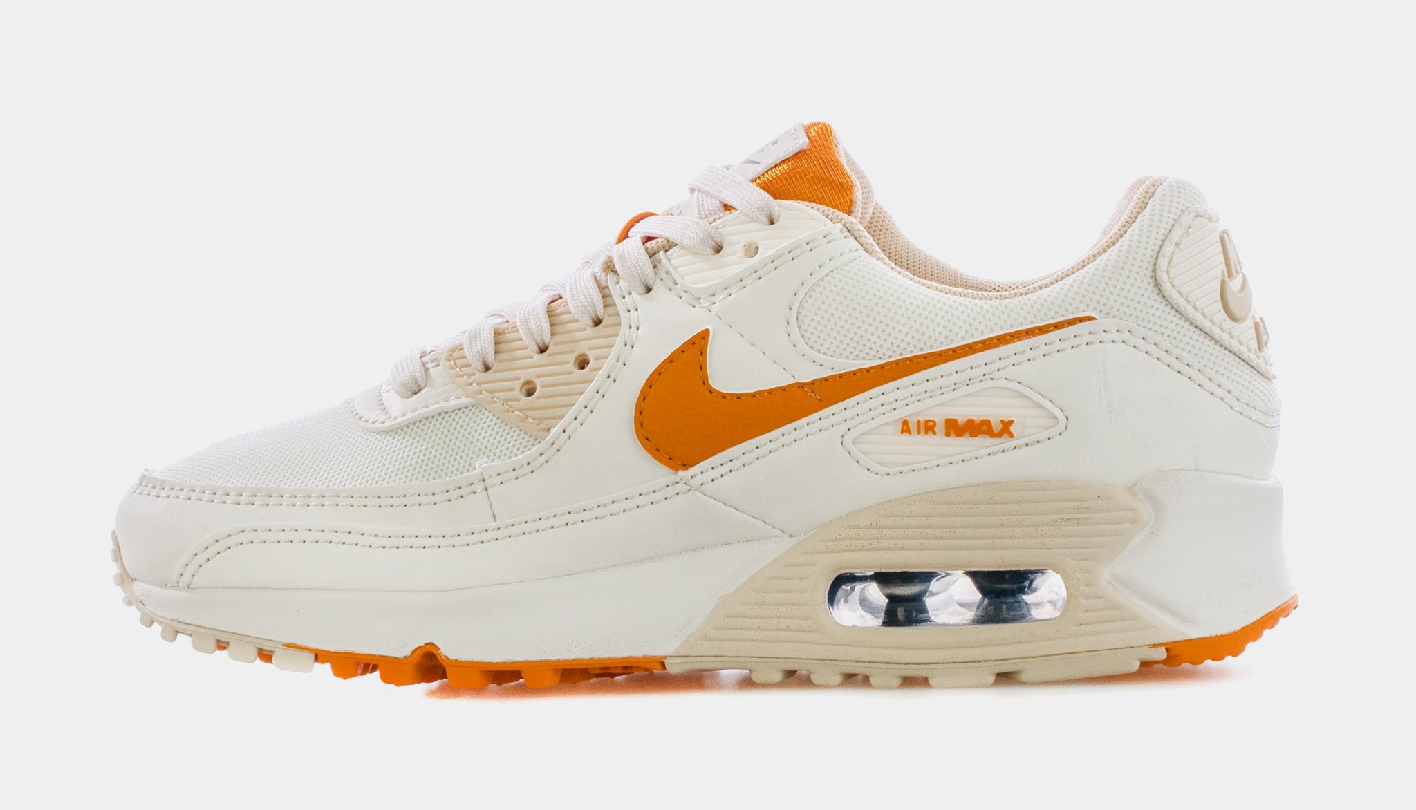 white and orange air max 90