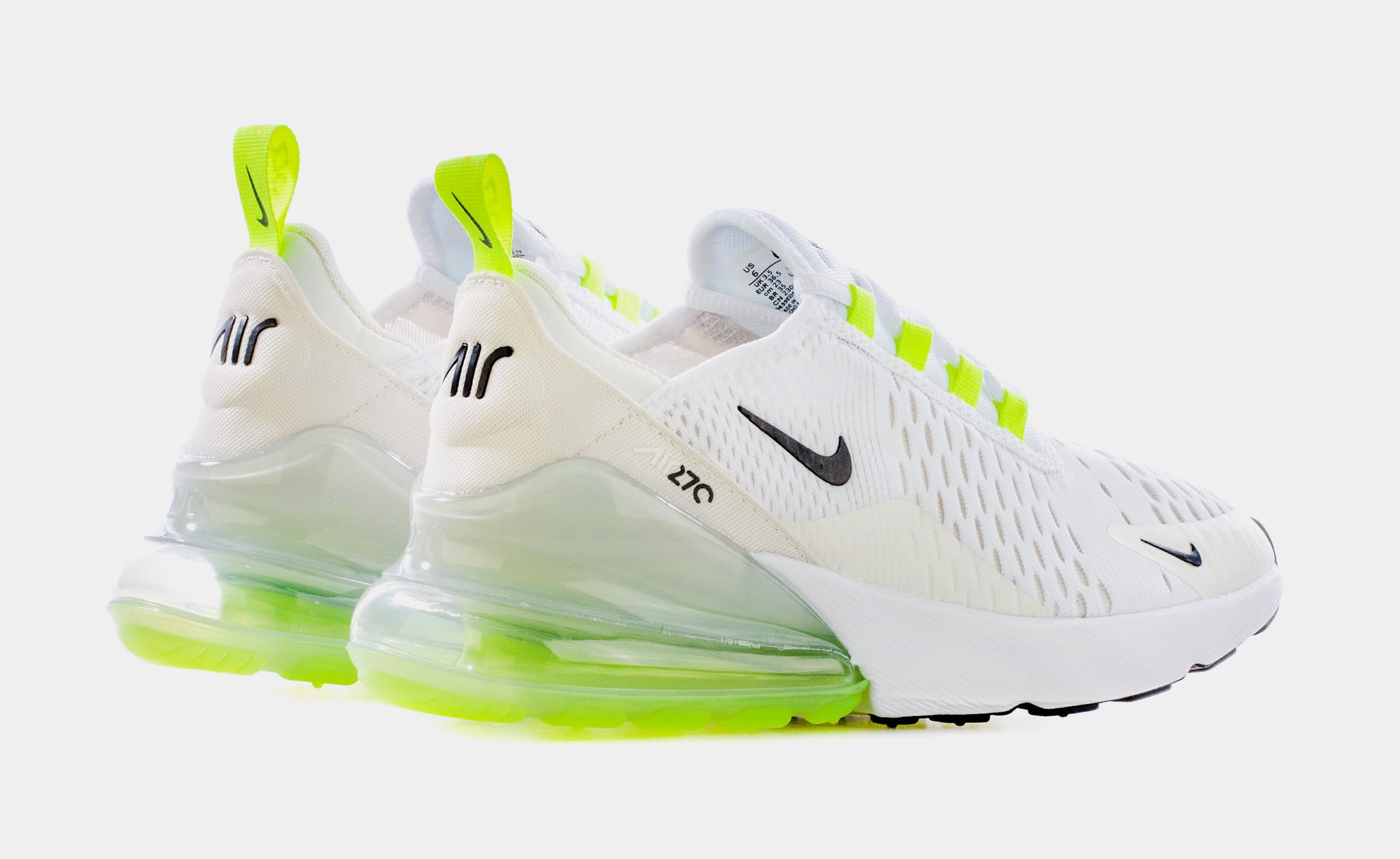 white and lime green air max 270