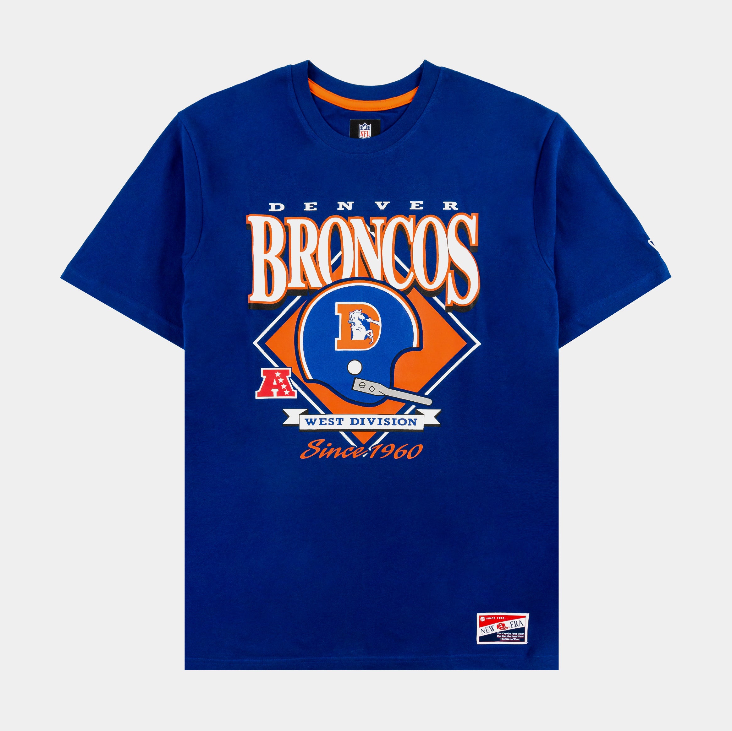 New Era Denver Broncos Mens Short Sleeve Shirt (Blue)