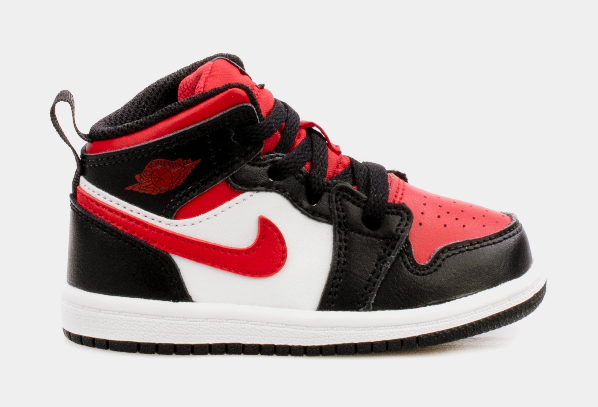 Jordan Air Jordan 1 Retro Mid Toddler Shoes Black Red 640735-079 – Shoe
