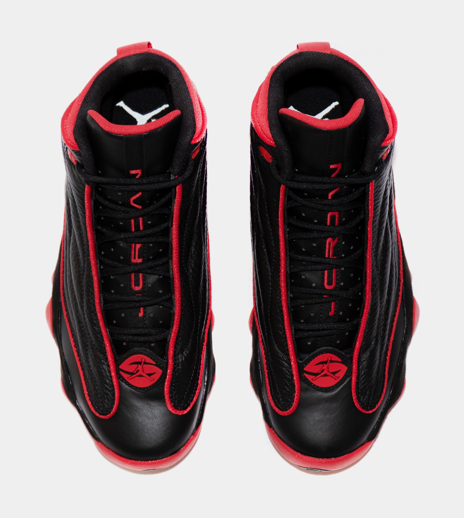 black and red jordan pro strong