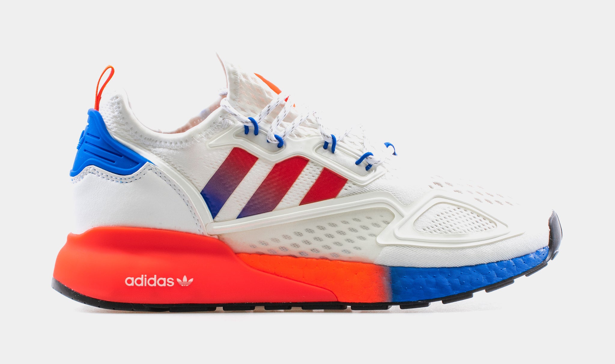 red white and blue adidas running shoes