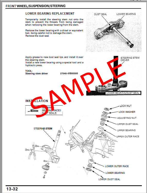 Honda Motorcycle Repair & Service Manual Choose Your