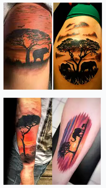 African Landscape Tattoo
