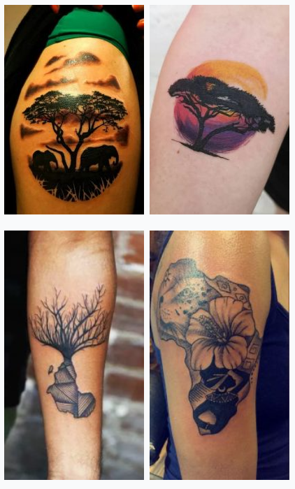 African natural scenery tattoo