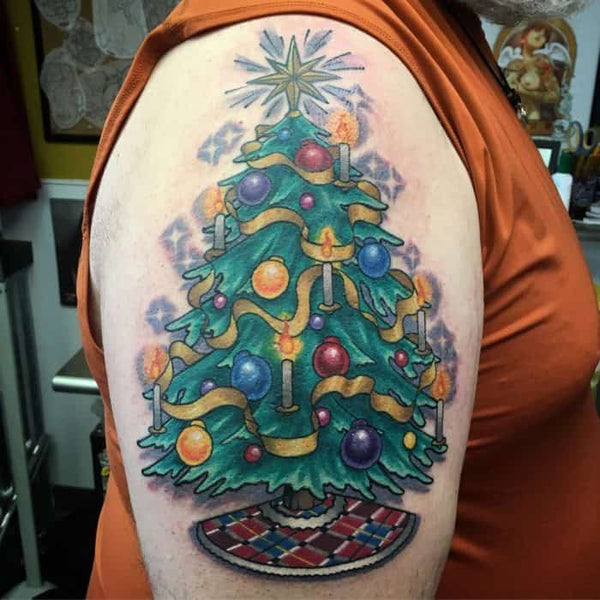 45+ Christmas Tattoos To Make Your Holiday More Memorable - Blurmark | Christmas  tattoo, Tattoos, Shoulder tattoo