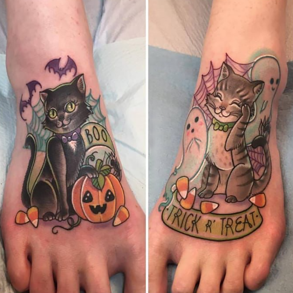 Halloween Black Cat Tattoo