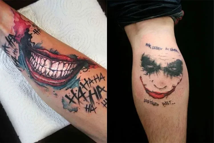 joker hand tattoo drawing | joker smile | poster color - YouTube