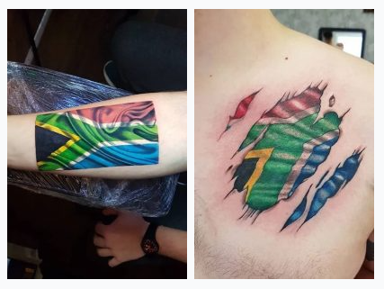 South-African national flag tattoo